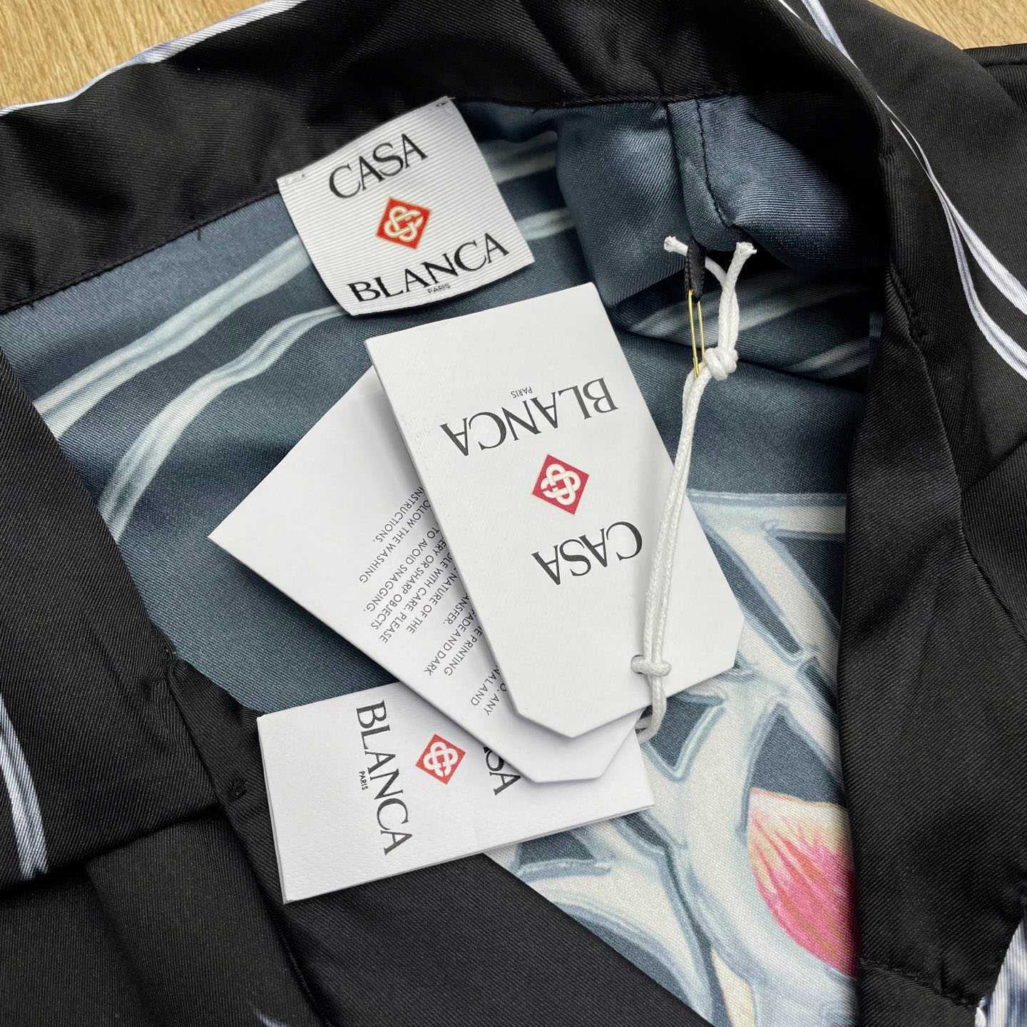 Casablanca Blades Short Sleeve Silk Satin Shirt CA3571 - DesignerGu