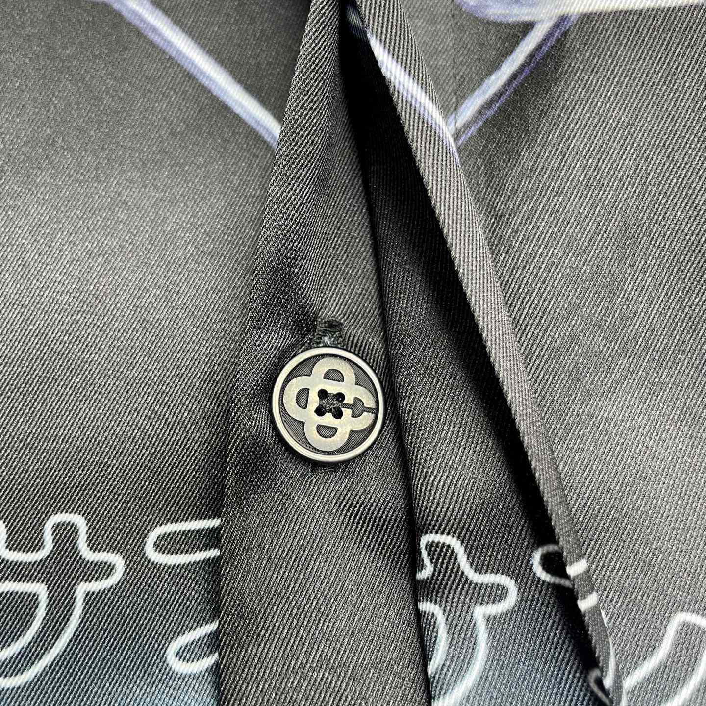 Casablanca Blades Short Sleeve Silk Satin Shirt CA3571 - DesignerGu