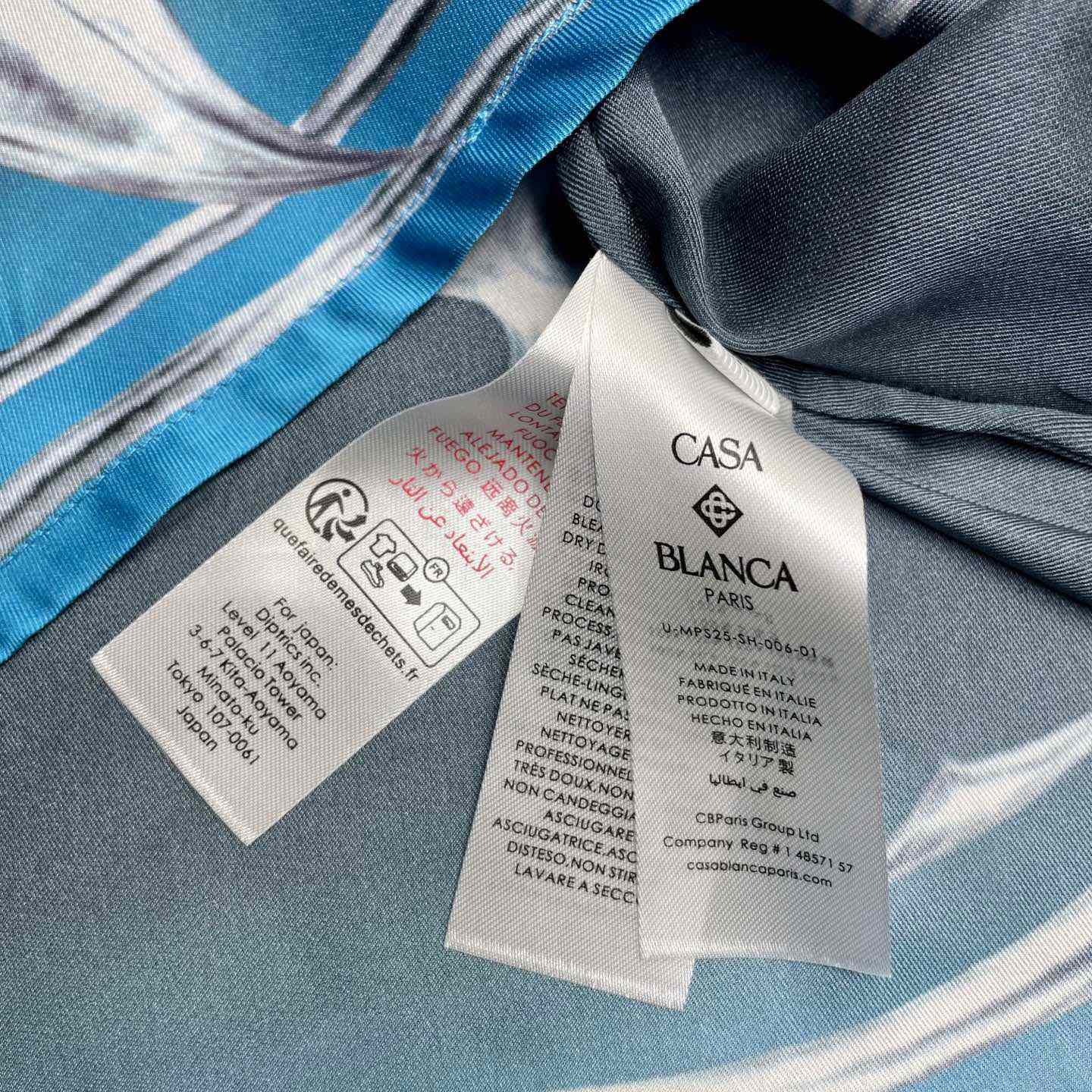 Casablanca Blades Short Sleeve Silk Satin Shirt CA3571 - DesignerGu