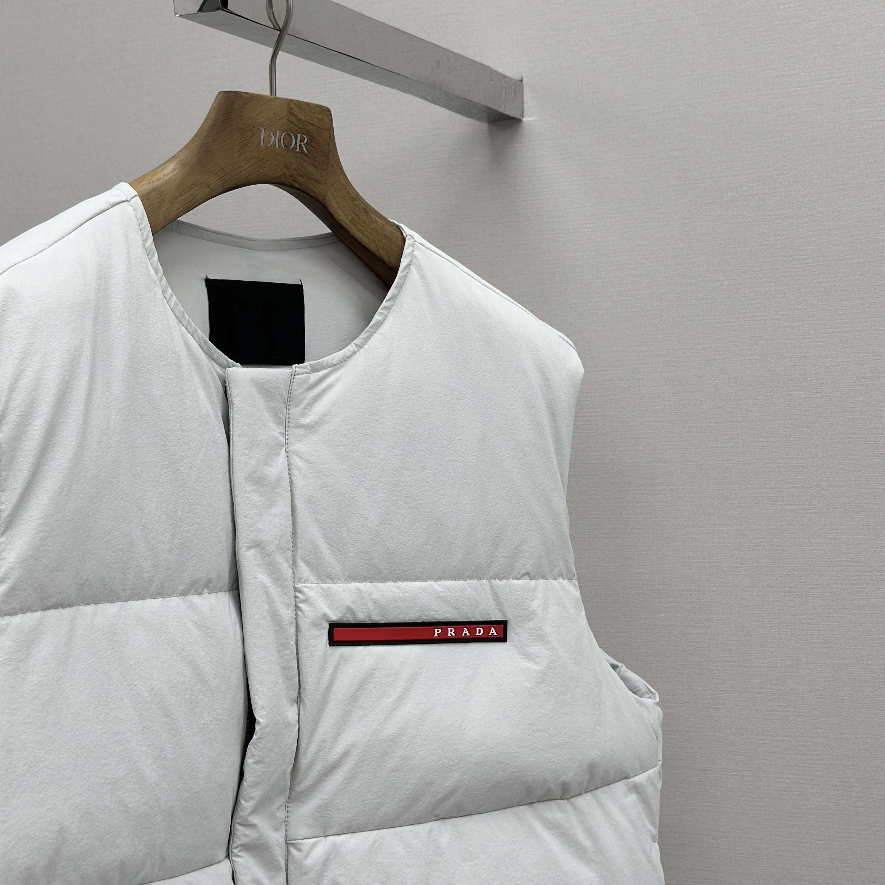 Prada White Nylon Puffer Gilet Jacket - DesignerGu
