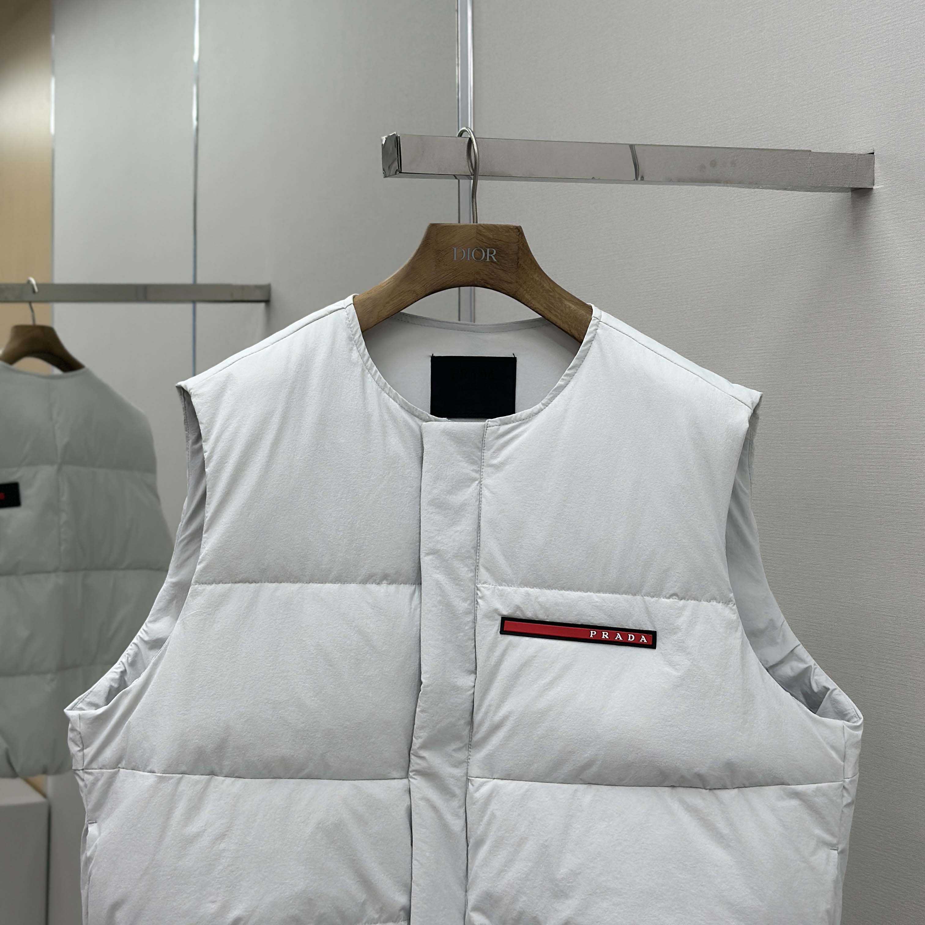 Prada White Nylon Puffer Gilet Jacket - DesignerGu