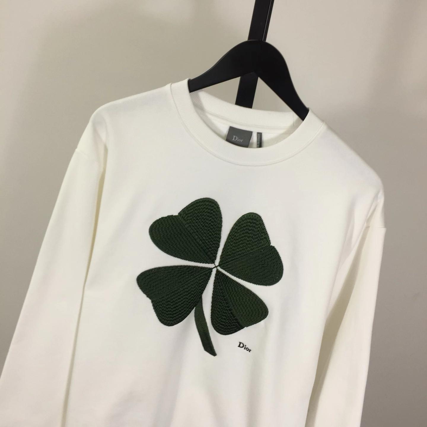 Dior Sweatshirt with Dior Clover Embroidery - DesignerGu