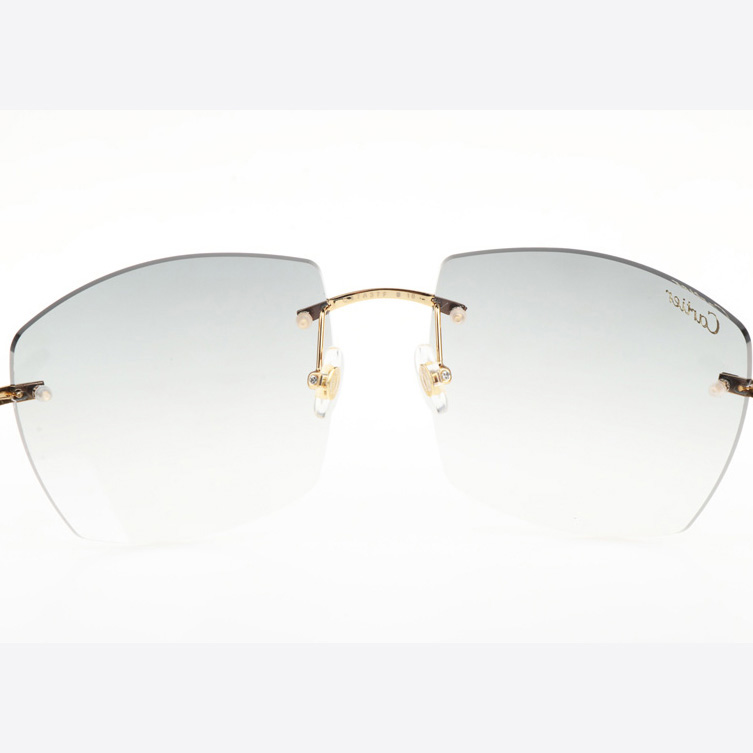 Cartier CT 4189706 Green Wood Sunglasses In Gold Gradient Grey - DesignerGu