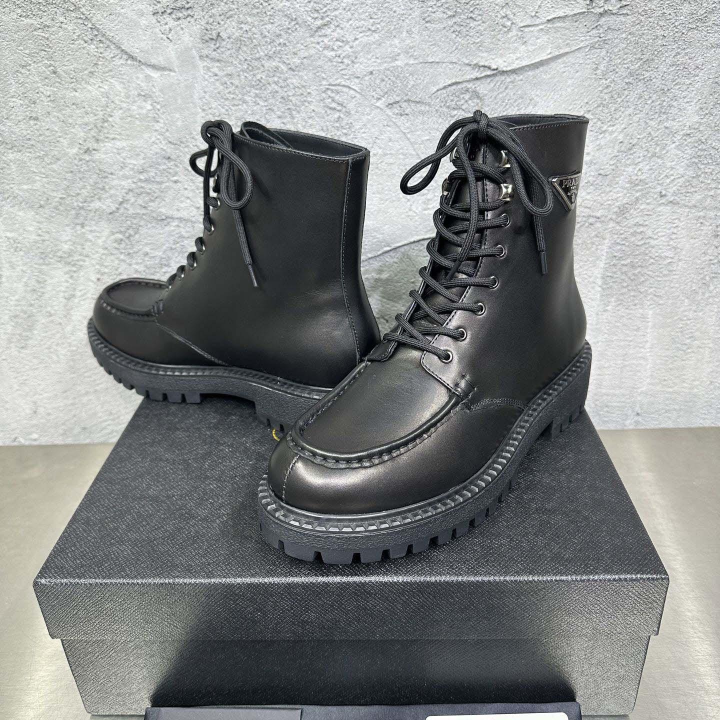 Prada Lace-up Lug-sole Boots - DesignerGu