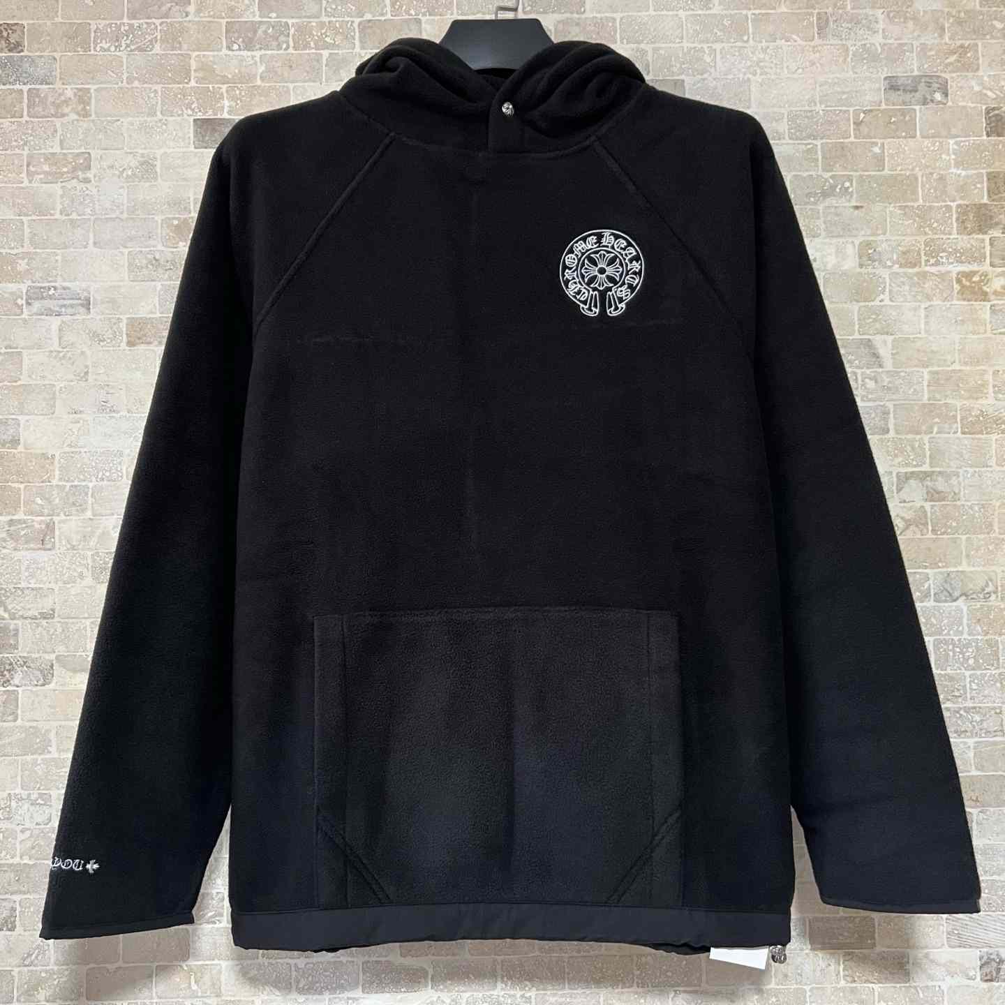 Chrome Hearts Horseshoe Embroidered Silver Button Polar Fleece Hoodie - DesignerGu