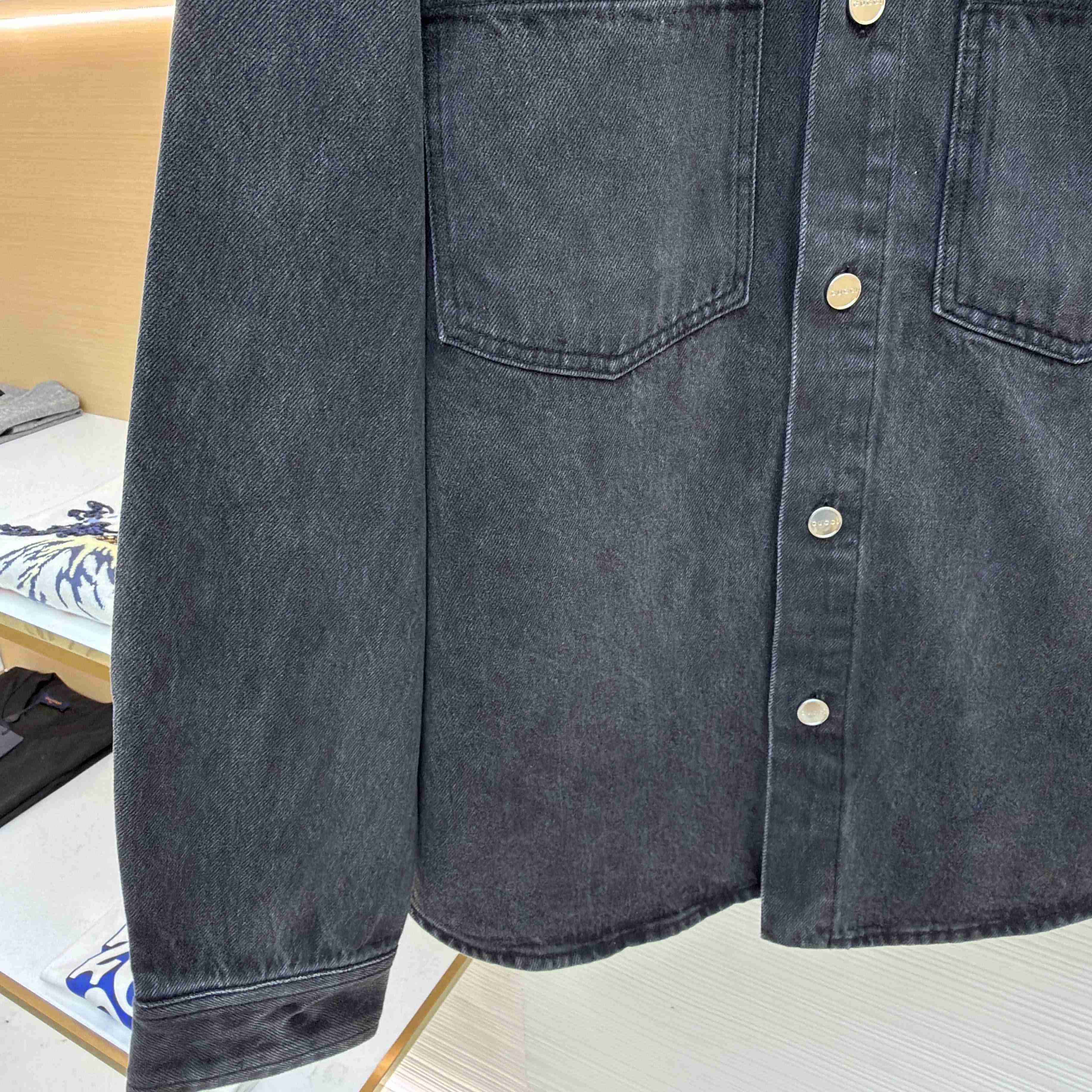 Gucci Washed Cotton Denim Shirt - DesignerGu