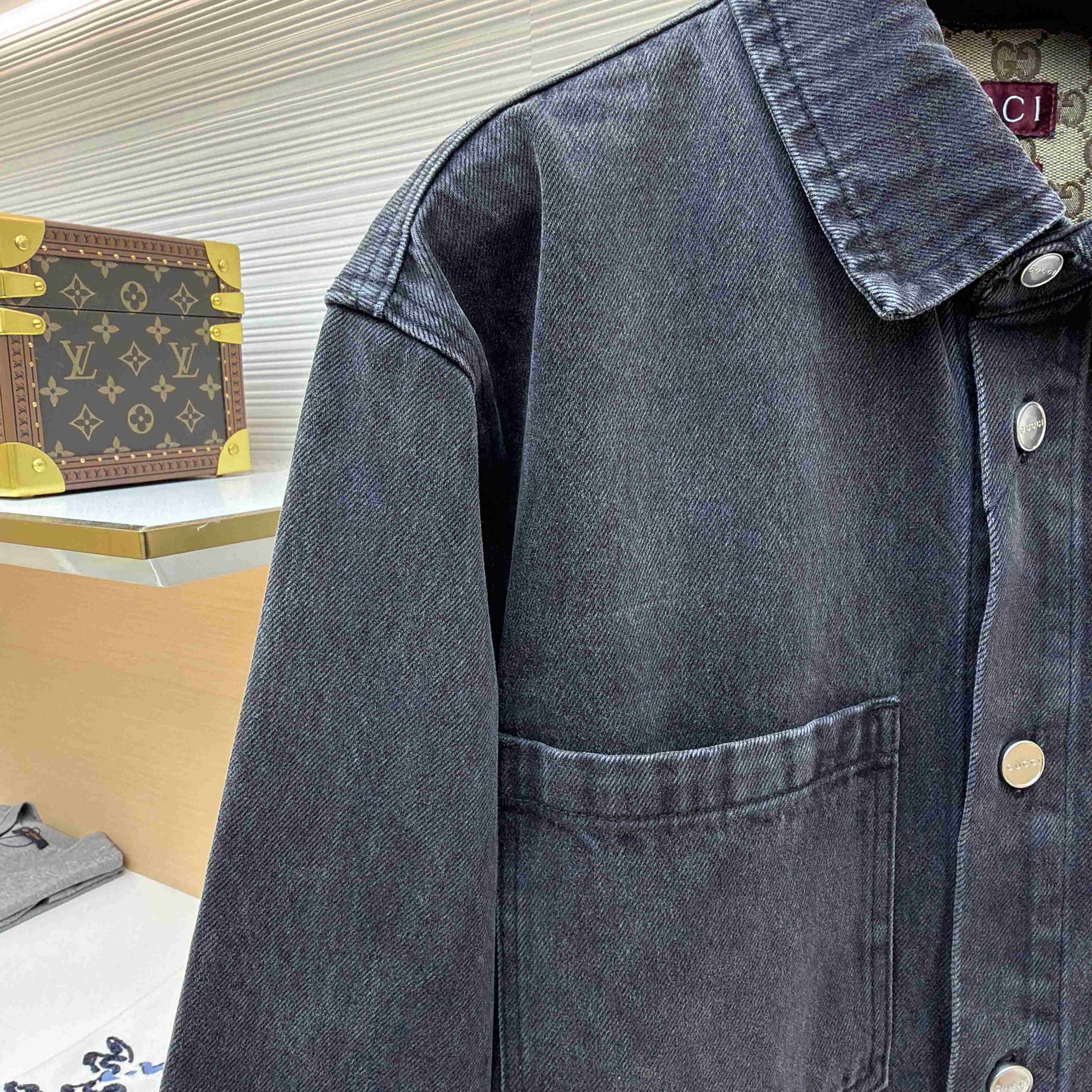 Gucci Washed Cotton Denim Shirt - DesignerGu