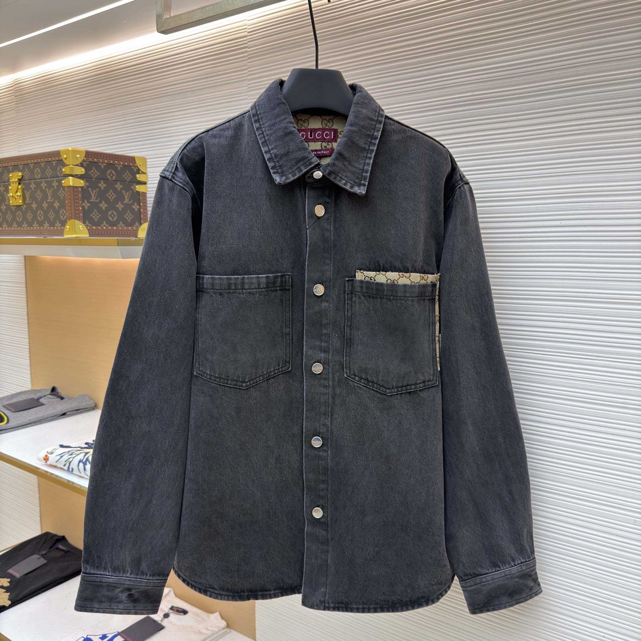 Gucci Washed Cotton Denim Shirt - DesignerGu