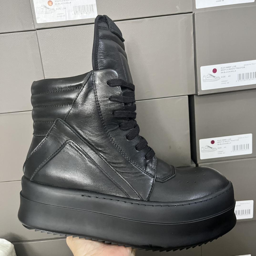 Rick Owens Lace-up High-top Sneakers - DesignerGu