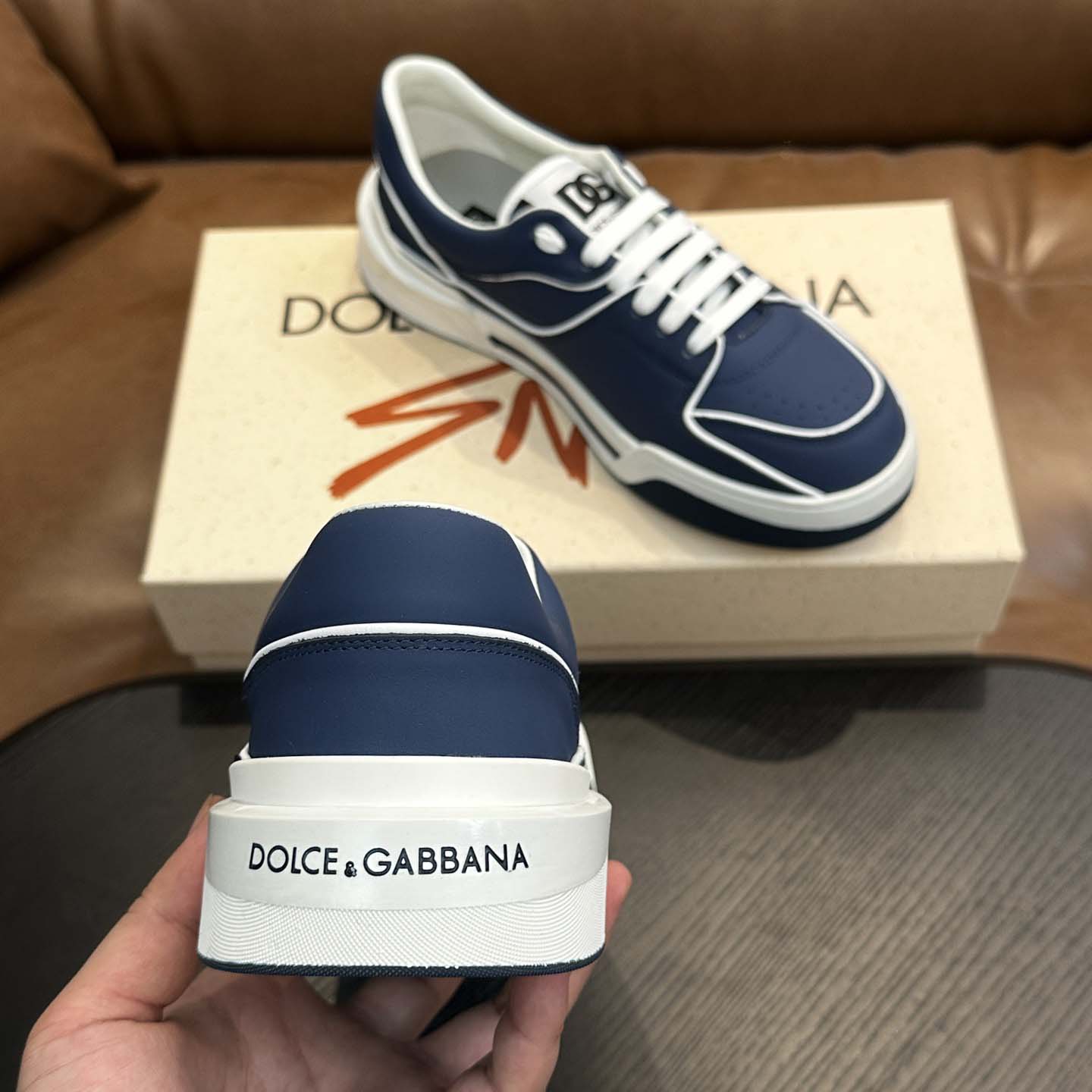 Dolce & Gabbana New Roma Leather Sneakers - DesignerGu