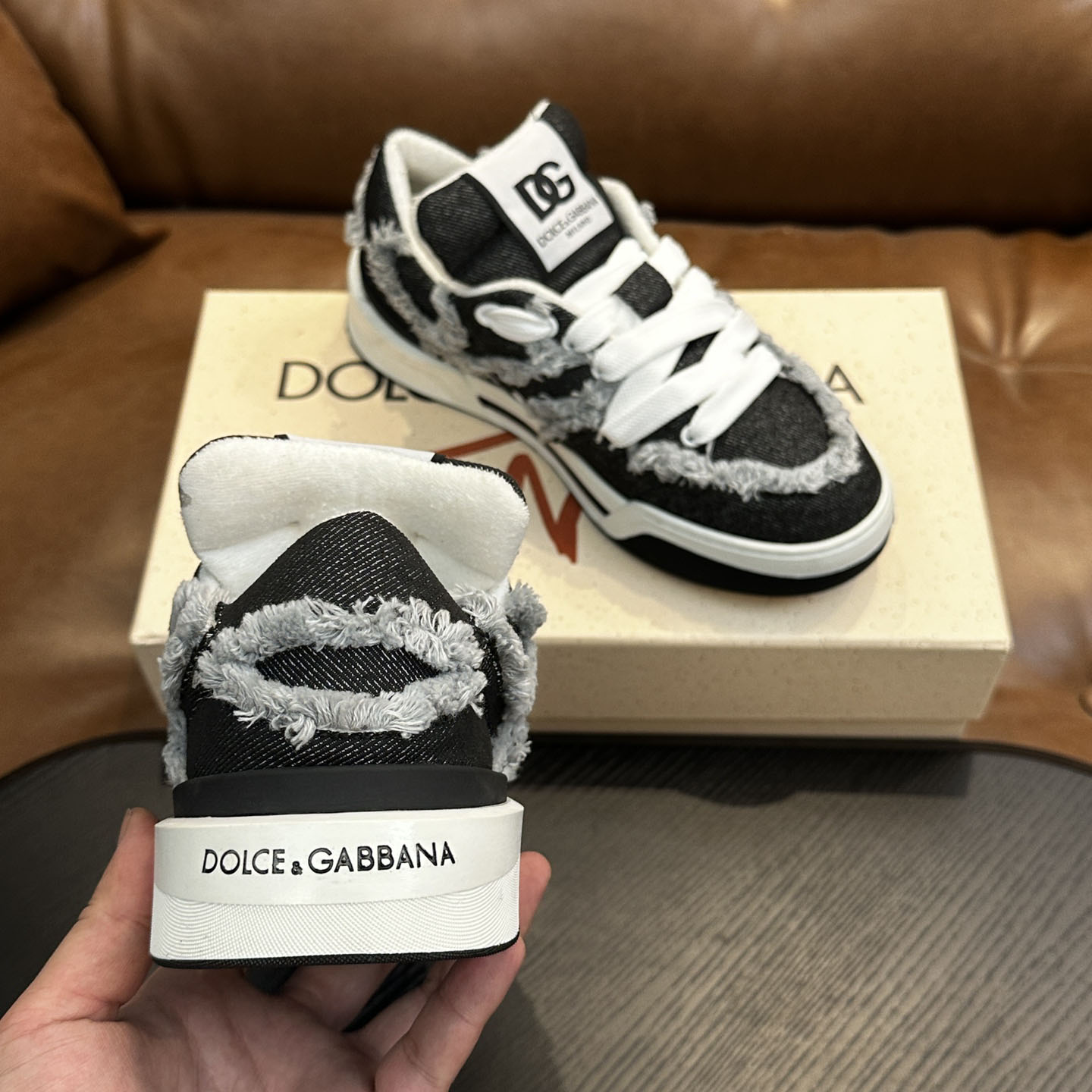 Dolce & Gabbana Denim New Roma Sneakers - DesignerGu
