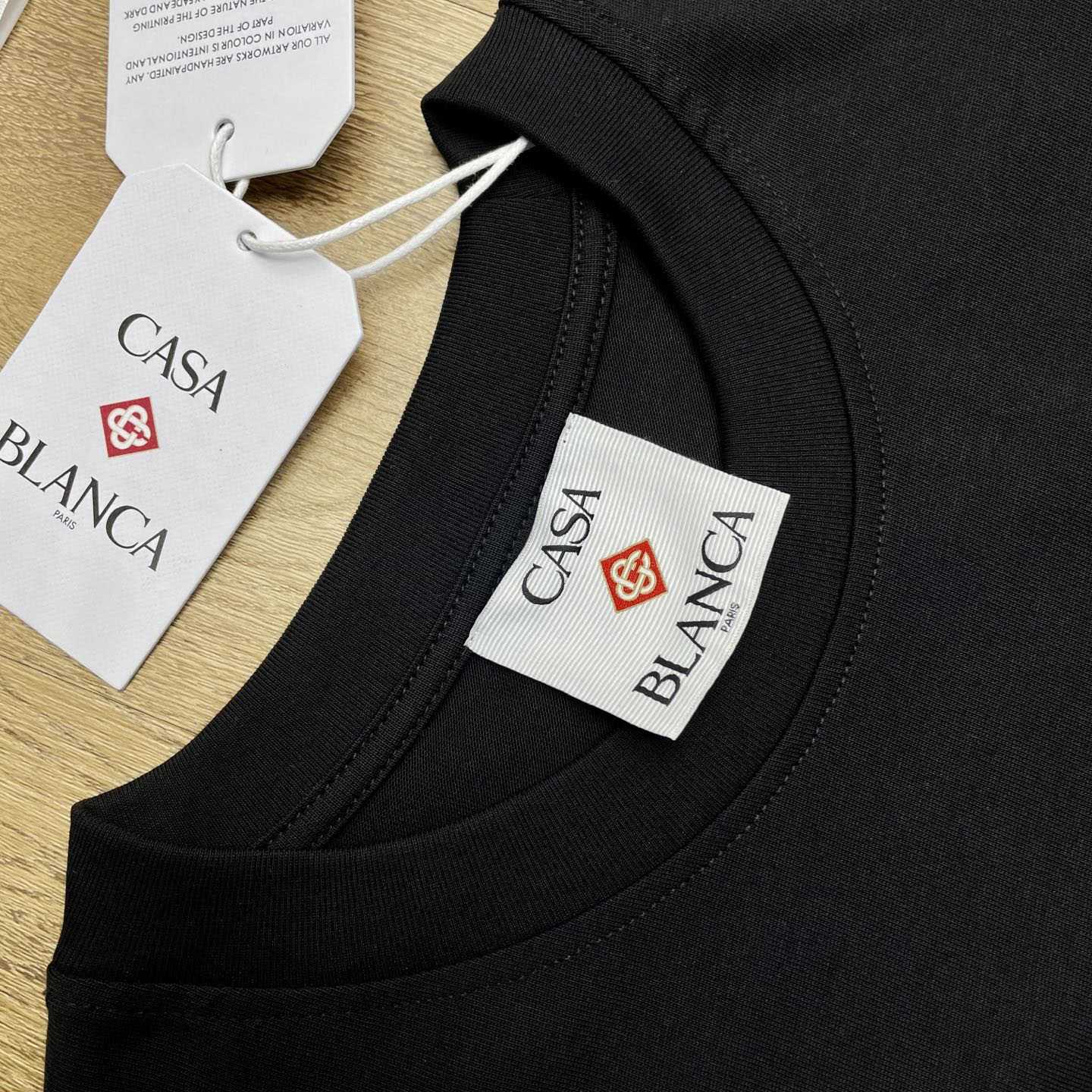 Casablanca Black Tennis Club Icon Short Sleeve T‑shirt C1123 - DesignerGu