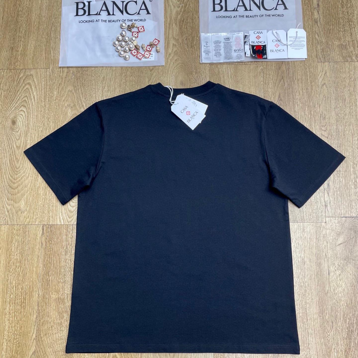 Casablanca Black Tennis Club Icon Short Sleeve T‑shirt C1123 - DesignerGu