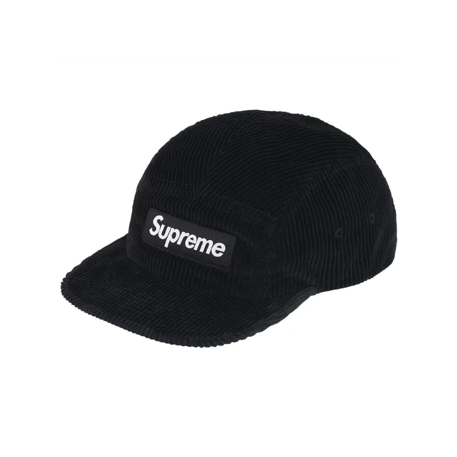 Supreme Corduroy Camp Cap 'Black' - DesignerGu