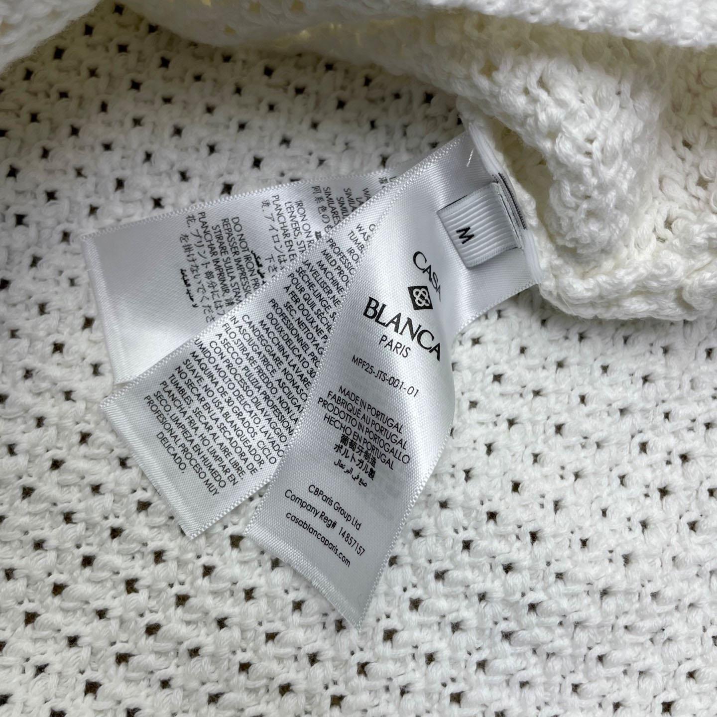 Casablanca Tennis Cotton Crochet Short Sleeve Shirt Z6038 - DesignerGu