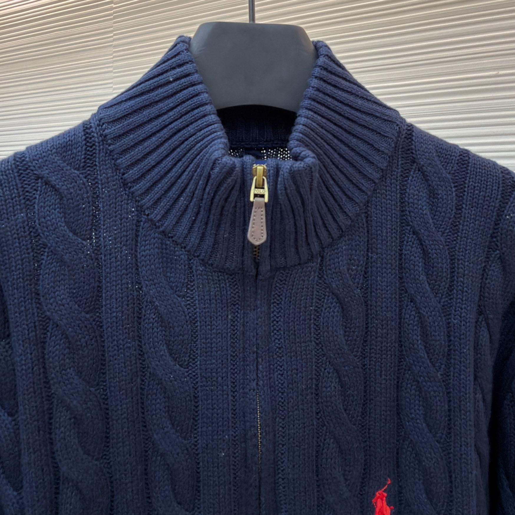 Polo Ralph Cable-Knit Cotton Quarter-Zip Jumper - DesignerGu