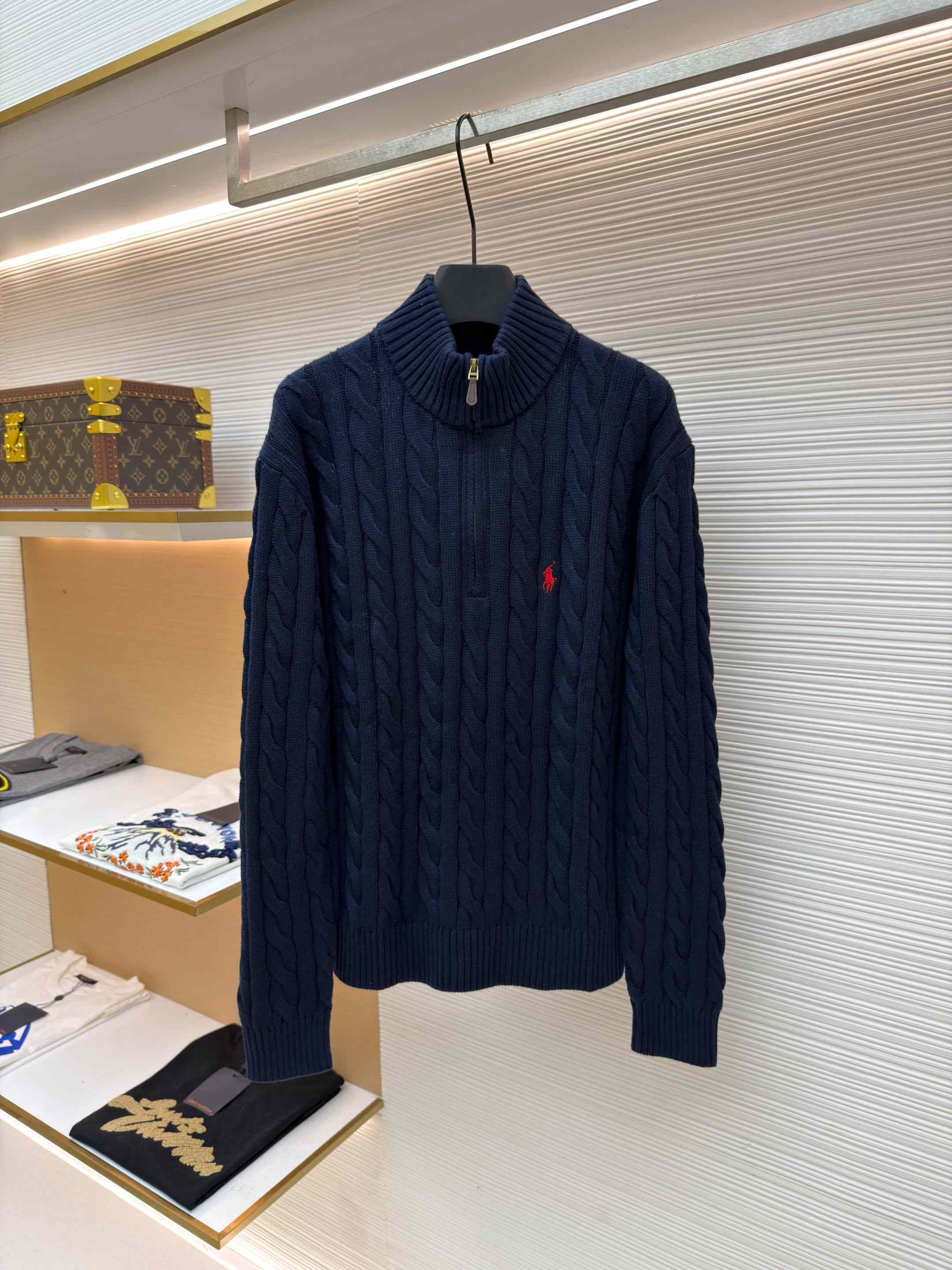 Polo Ralph Cable-Knit Cotton Quarter-Zip Jumper - DesignerGu