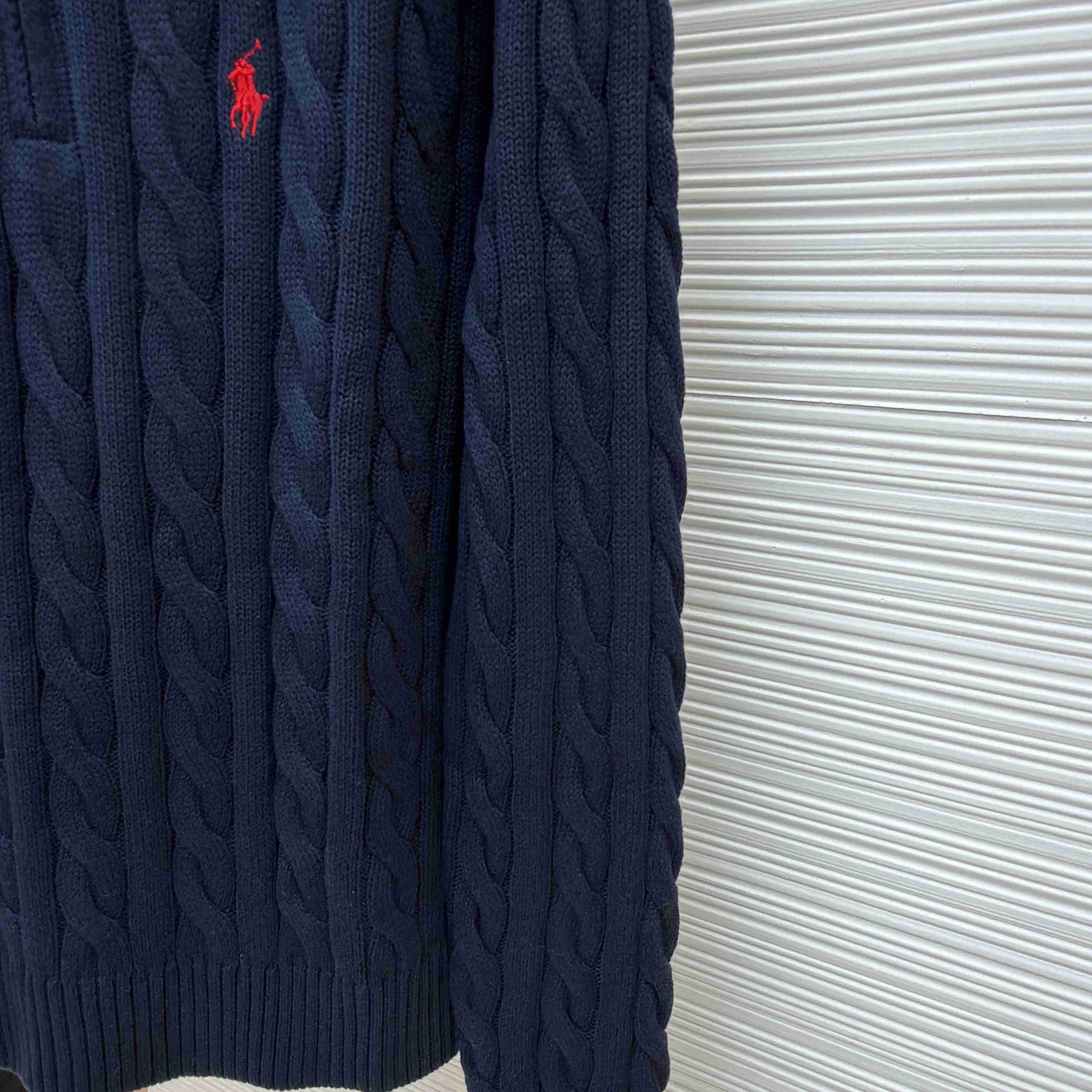 Polo Ralph Cable-Knit Cotton Quarter-Zip Jumper - DesignerGu