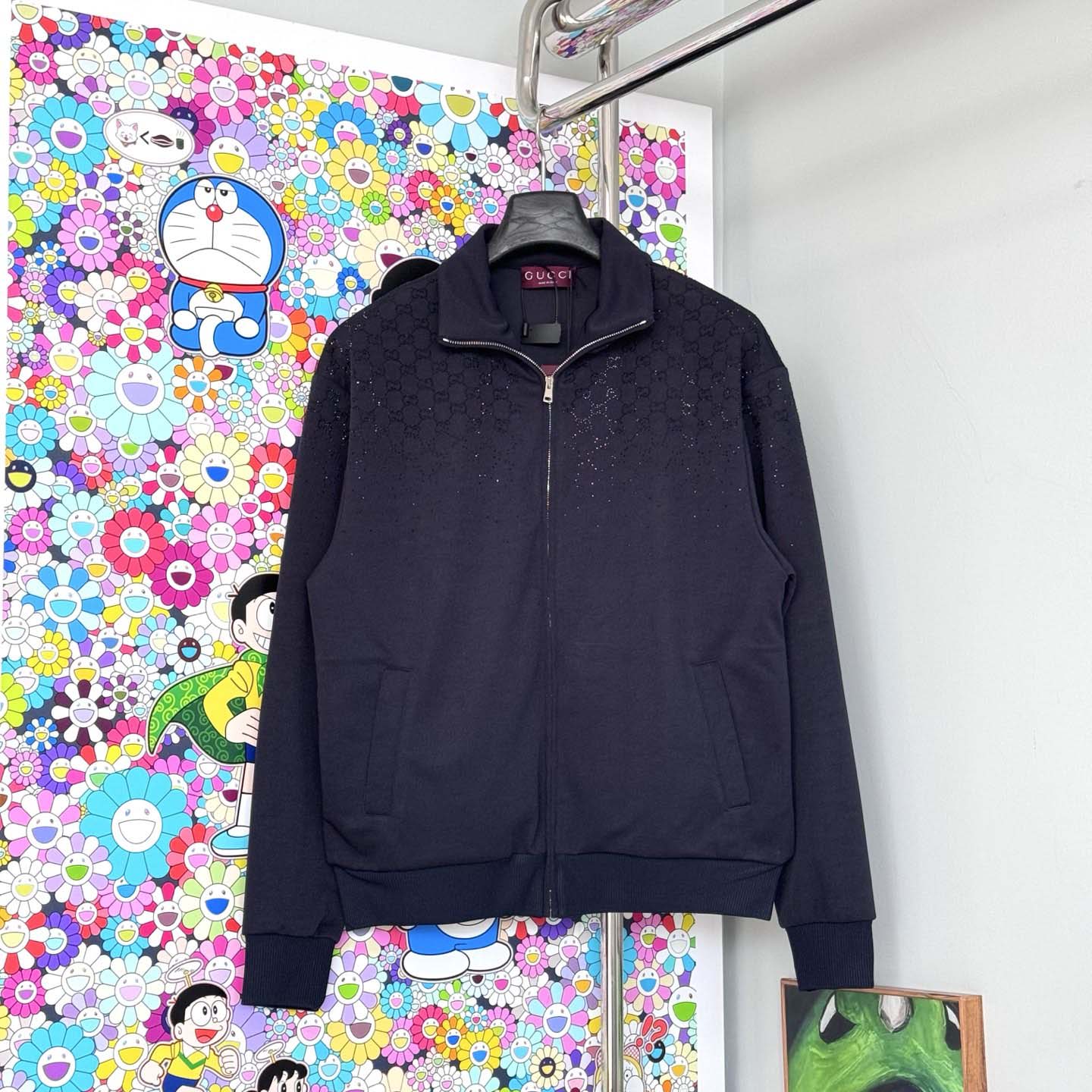 Gucci Technical Jersey Zip Jacket With Crystals - DesignerGu