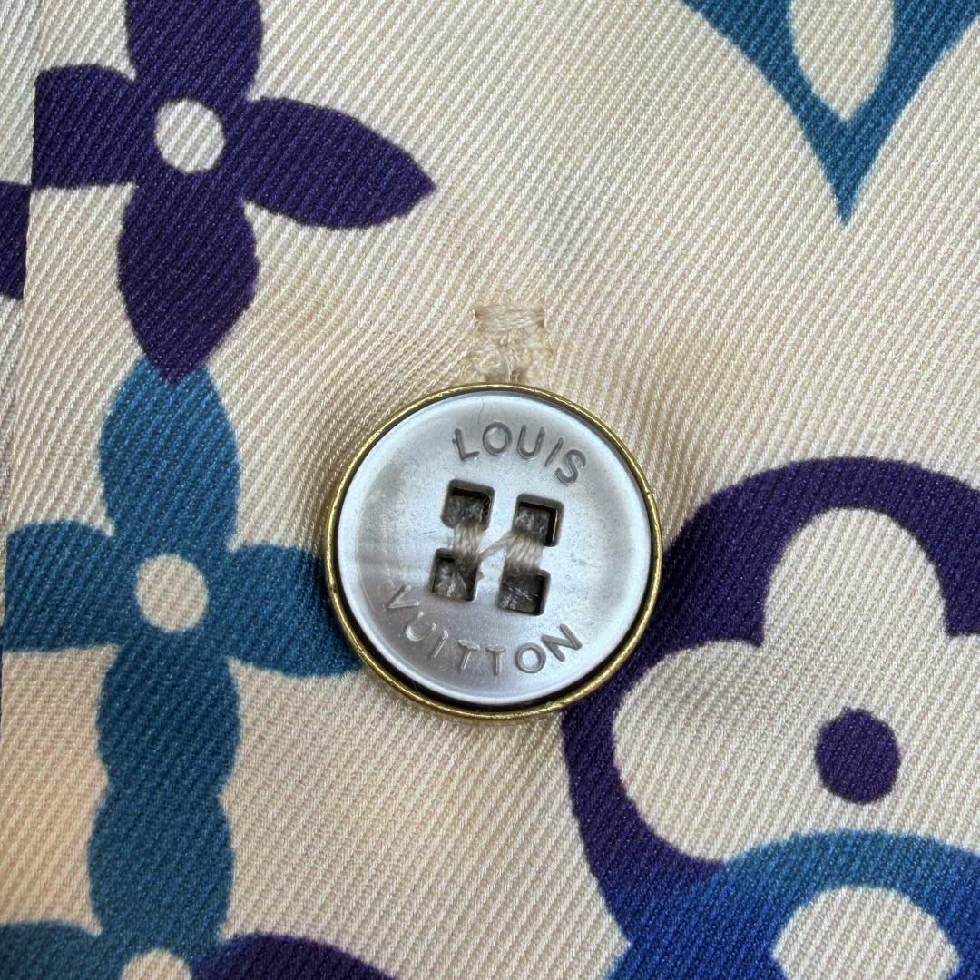 Louis Vuitton Monogram Printed Silk Short-Sleeved Shirt   1AJUOH - DesignerGu