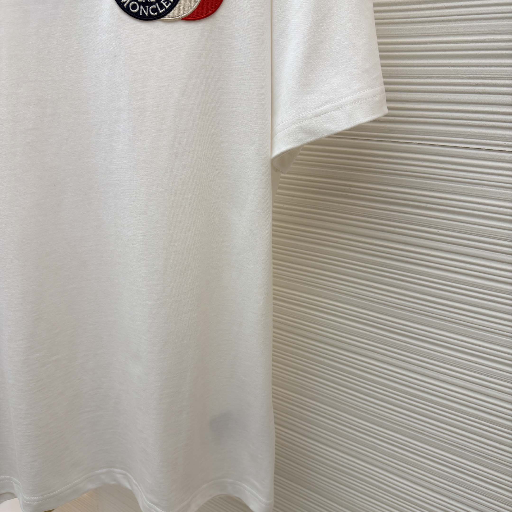 Moncler Embroidered Tricolor Logo Cotton T-Shirt - DesignerGu