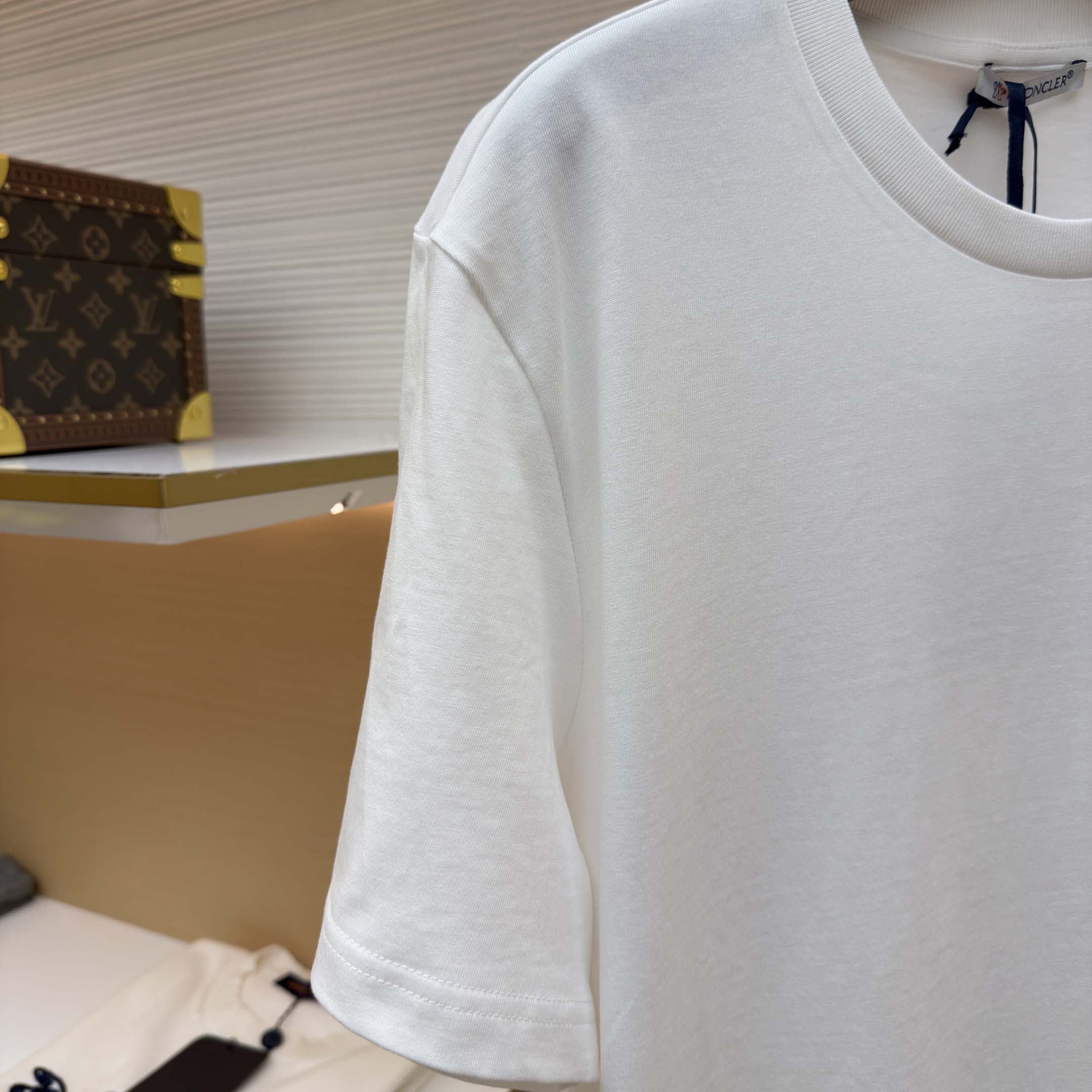 Moncler Embroidered Tricolor Logo Cotton T-Shirt - DesignerGu