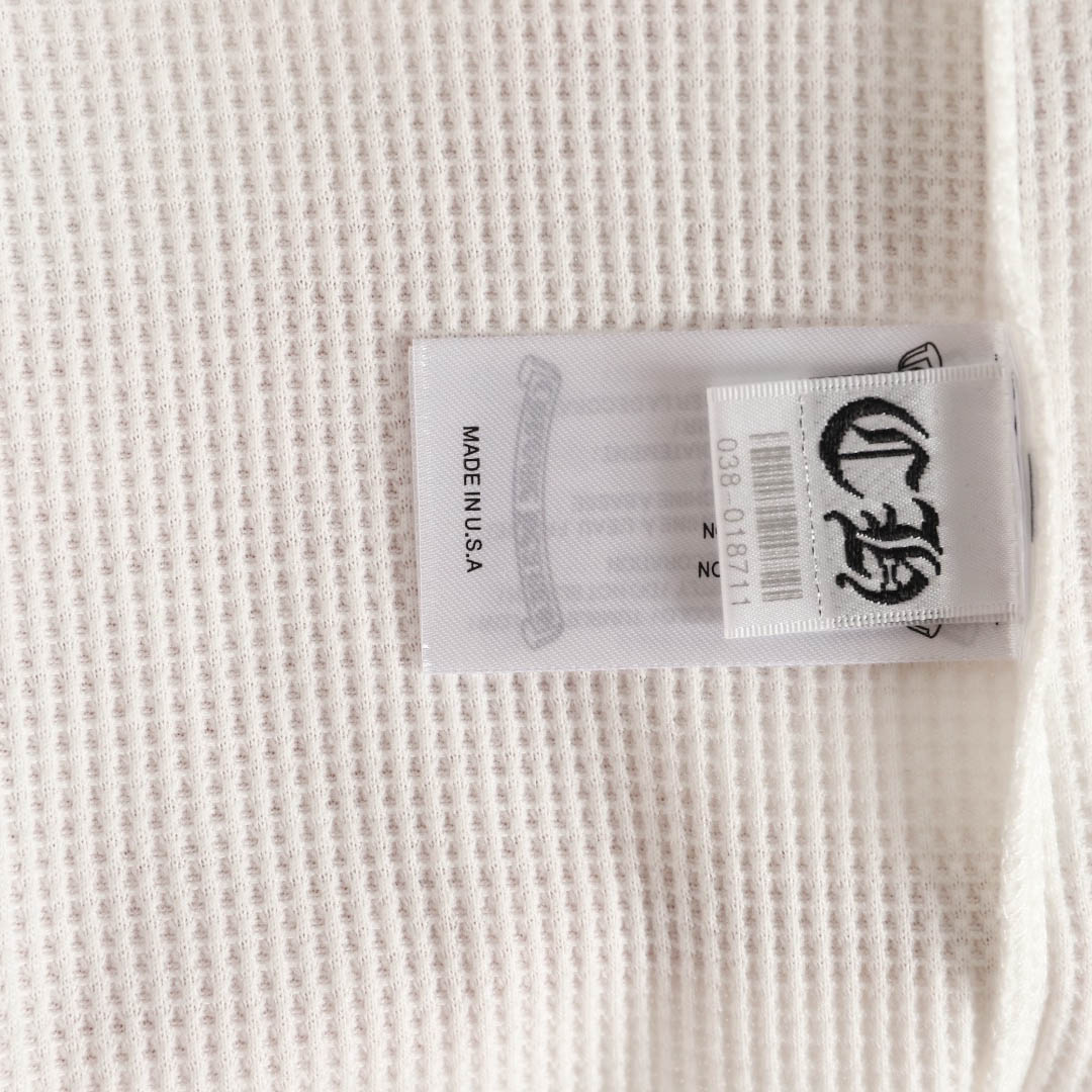 Chrome Hearts White Thermal Leather Cross Patch Long Sleeve Tee - DesignerGu