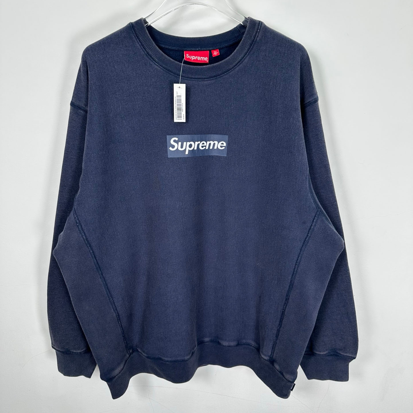 Supreme 25SS Wash Box Logo Crewneck 'Blue' - DesignerGu