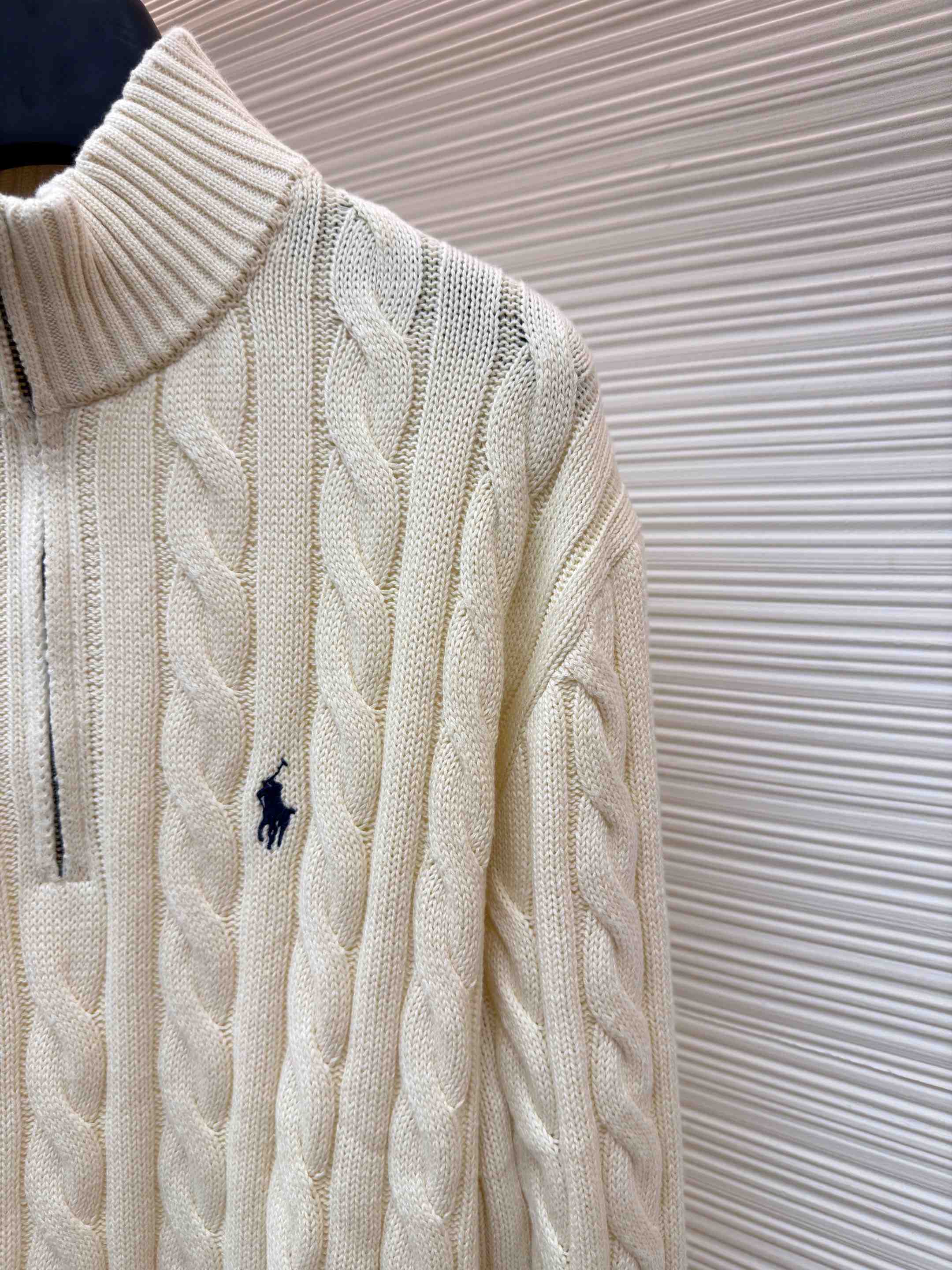 Polo Ralph Cable-Knit Cotton Quarter-Zip Jumper - DesignerGu