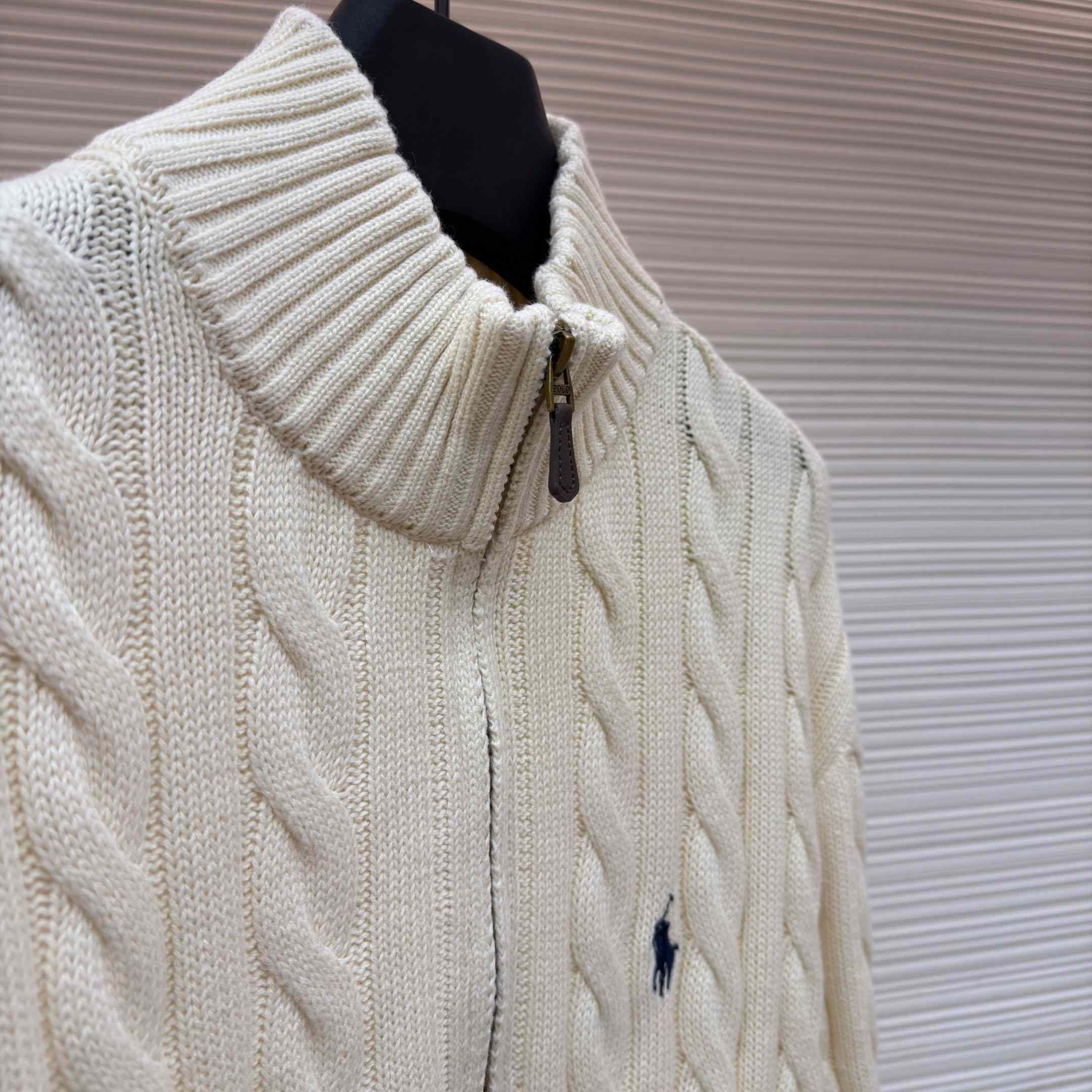 Polo Ralph Cable-Knit Cotton Quarter-Zip Jumper - DesignerGu
