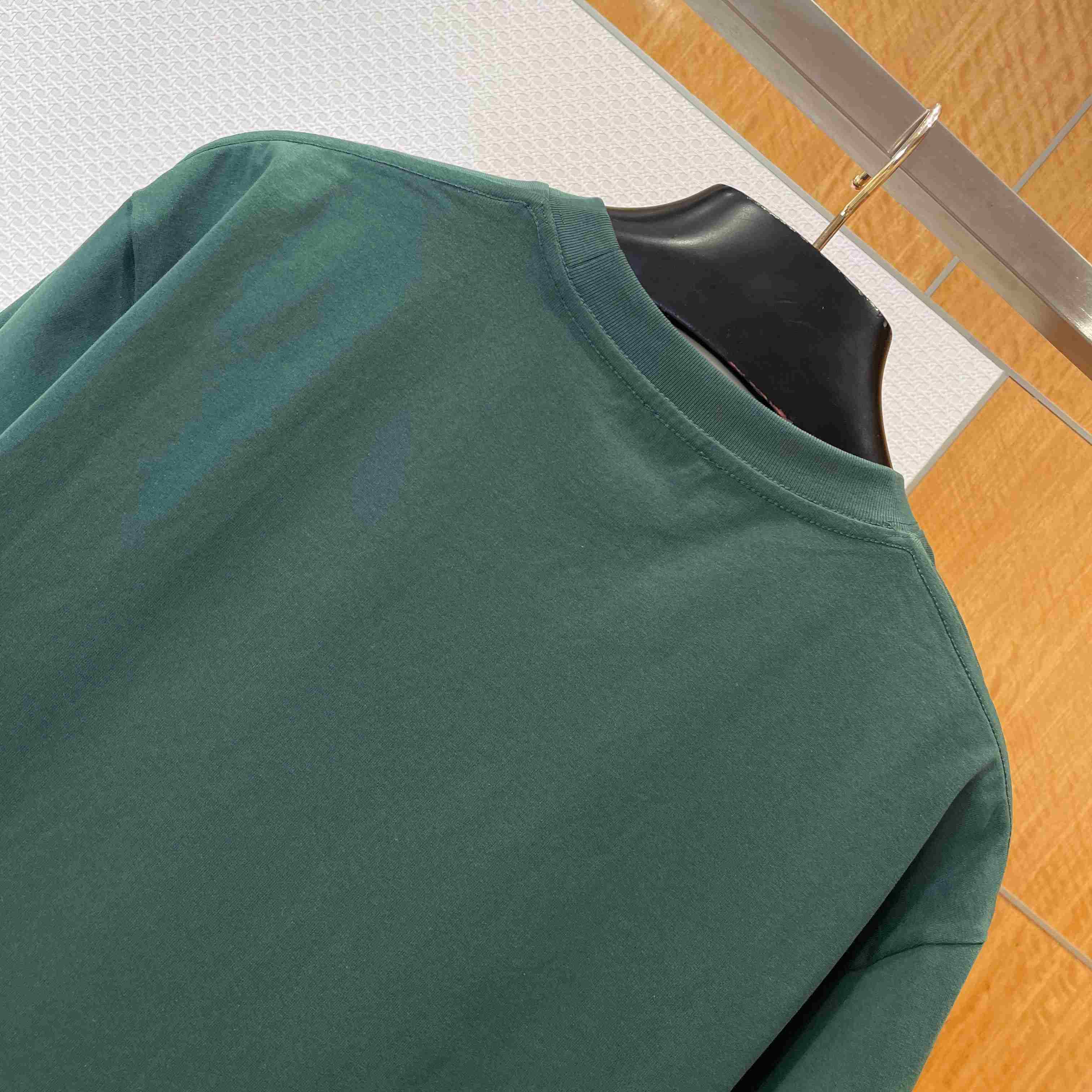 Dior T-Shirt with Dior Embroidery Green - DesignerGu