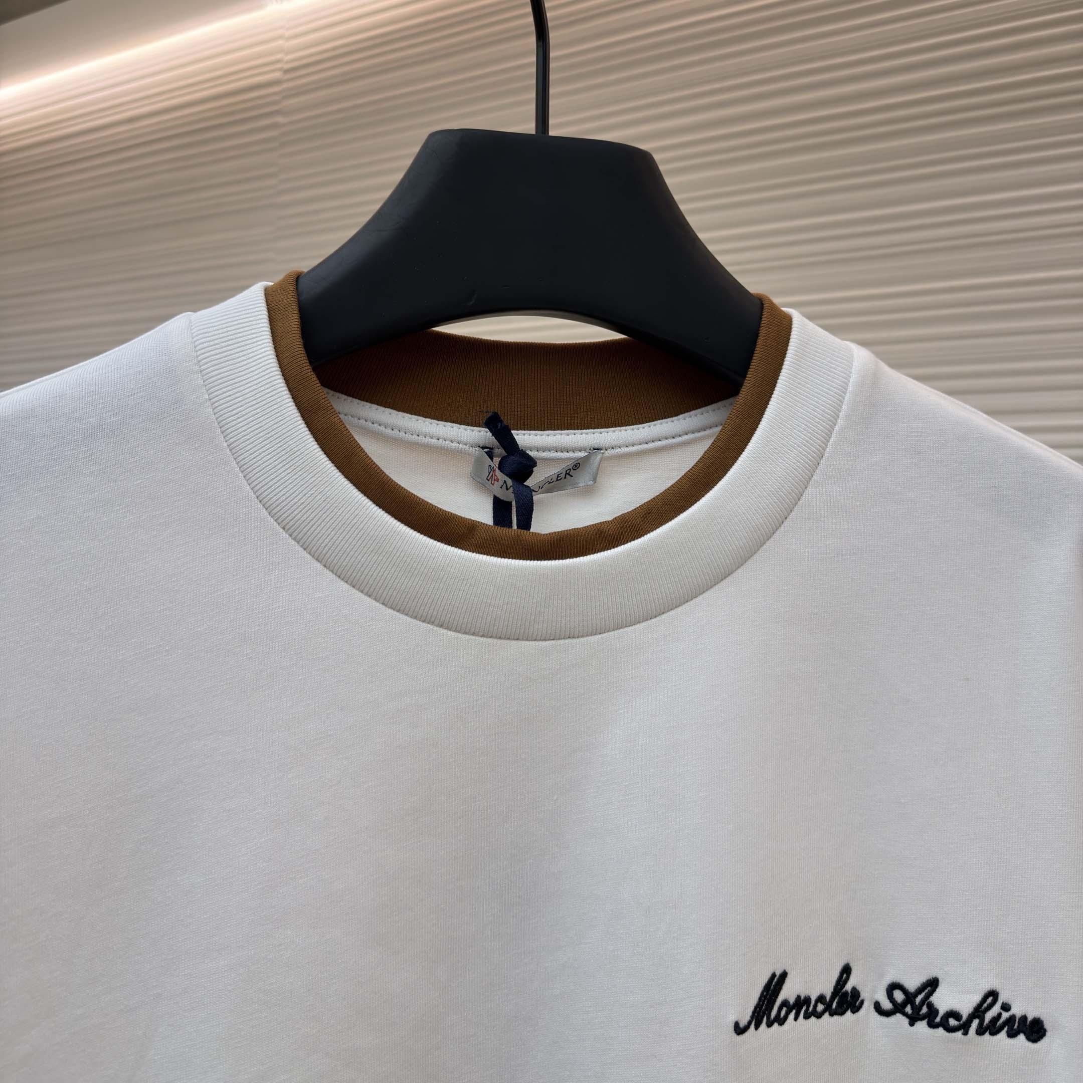 Moncler Embroidered Logo Cotton T-Shirt   - DesignerGu