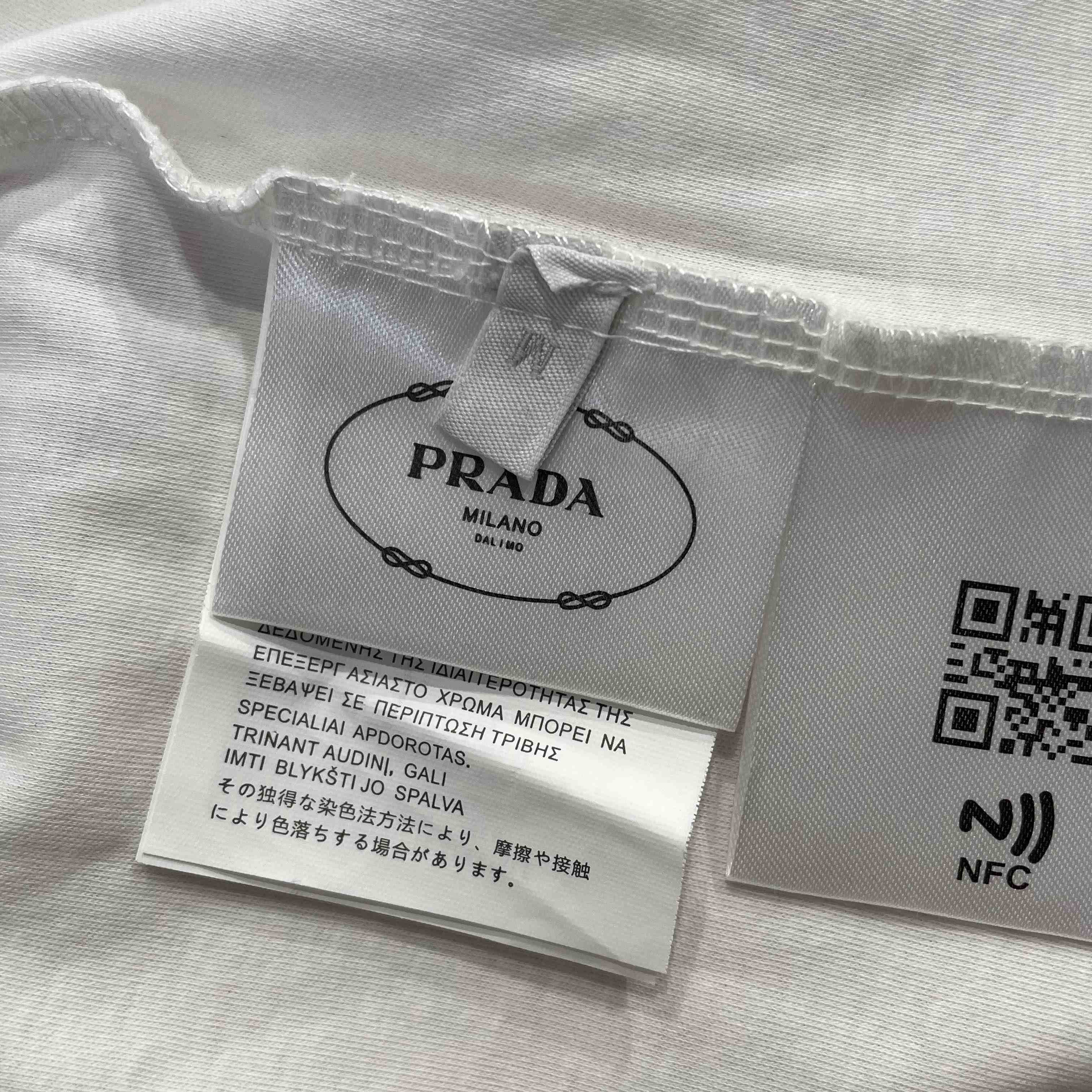 Prada Stretch Cotton Polo Shirt With Re-Nylon Details - DesignerGu