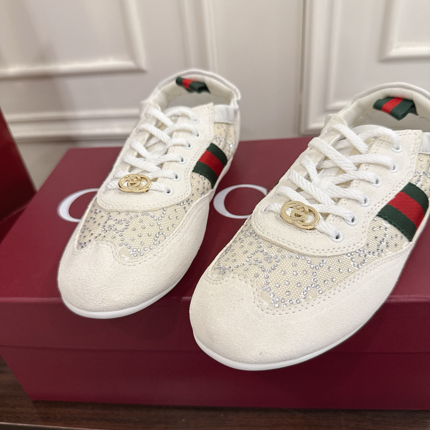 Gucci Women's Gucci Shift GG Crystal Sneaker - DesignerGu