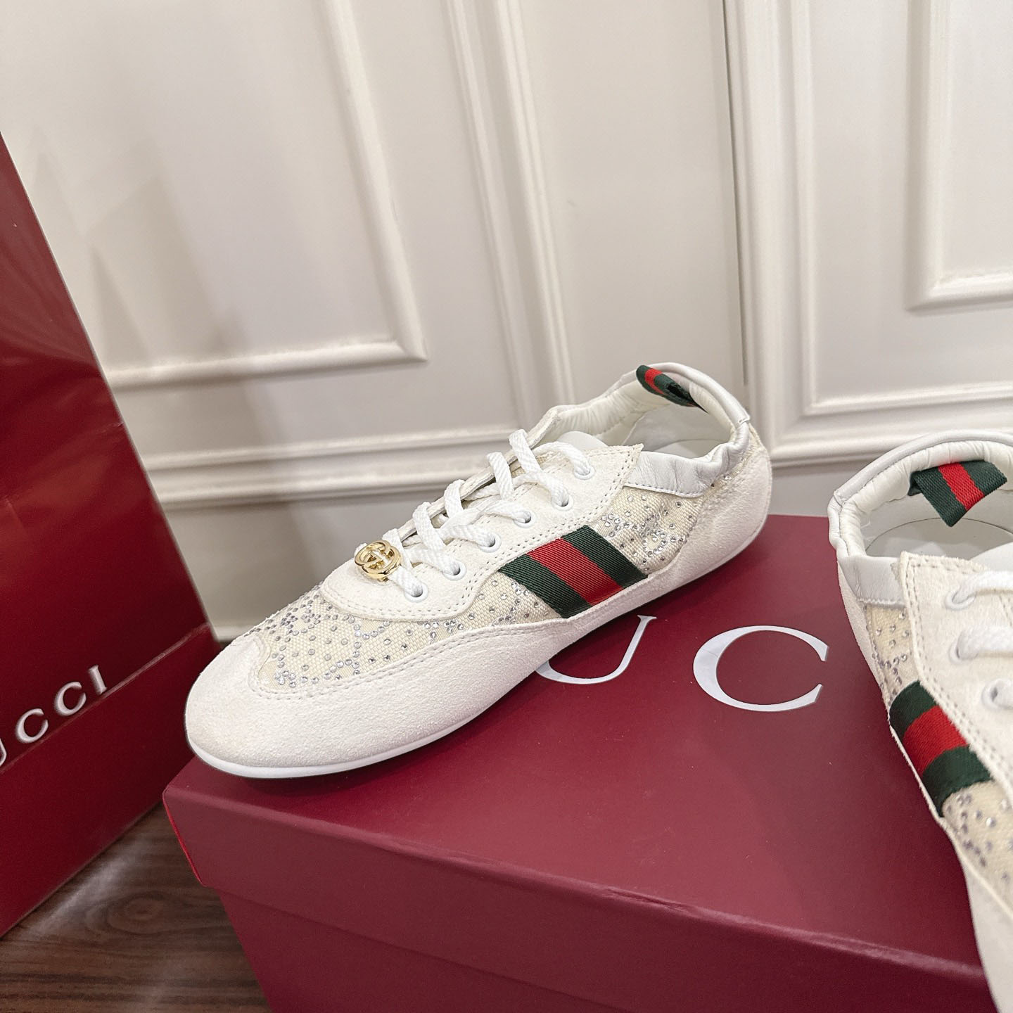 Gucci Women's Gucci Shift GG Crystal Sneaker - DesignerGu