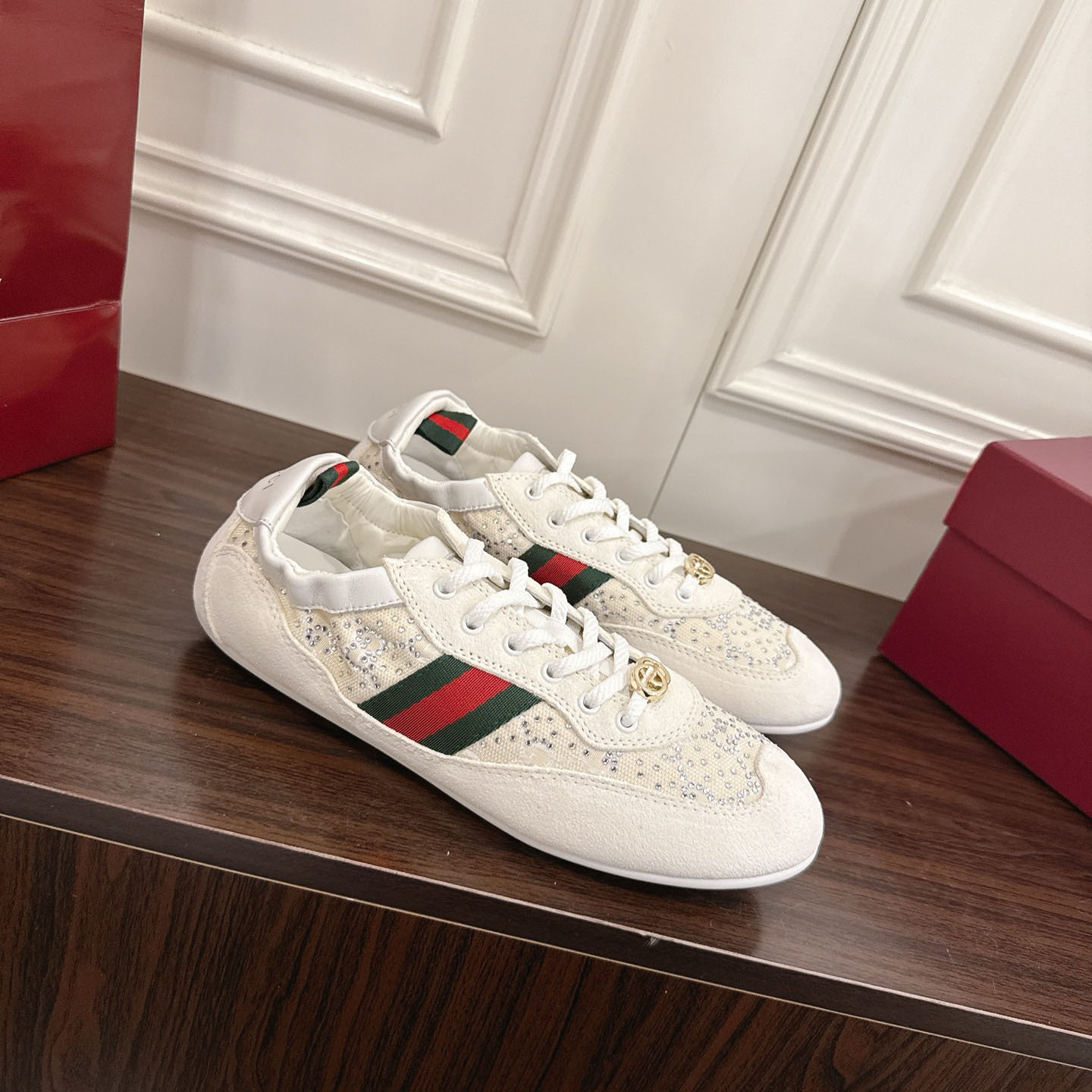 Gucci Women's Gucci Shift GG Crystal Sneaker - DesignerGu