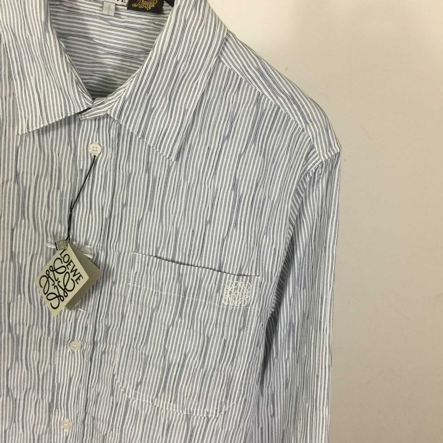 Loewe Striped Long-Sleeve Shirt 'Blue/White' - DesignerGu