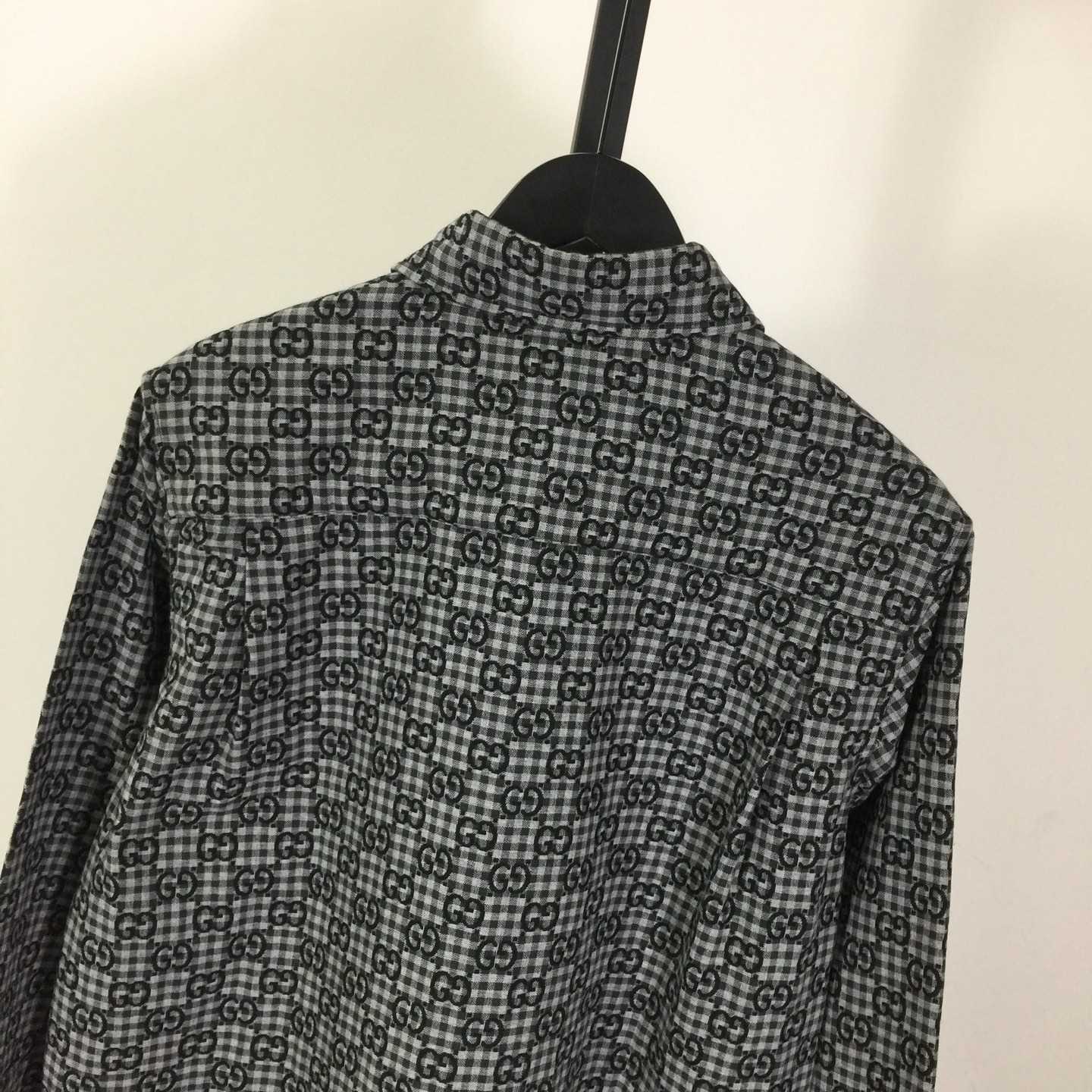 Gucci GG Gingham Cotton Wool Jacquard Shirt - DesignerGu
