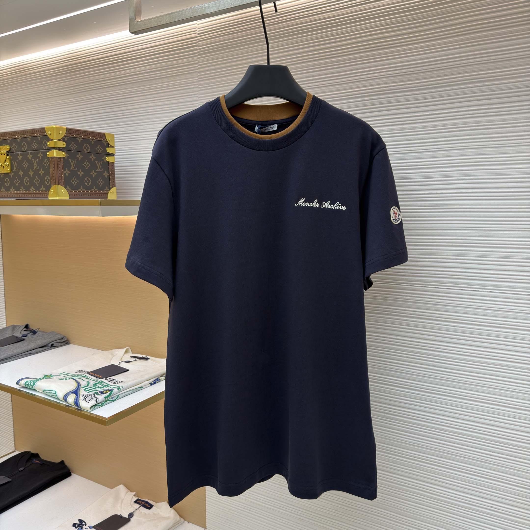 Moncler Embroidered Logo Cotton T-Shirt - DesignerGu