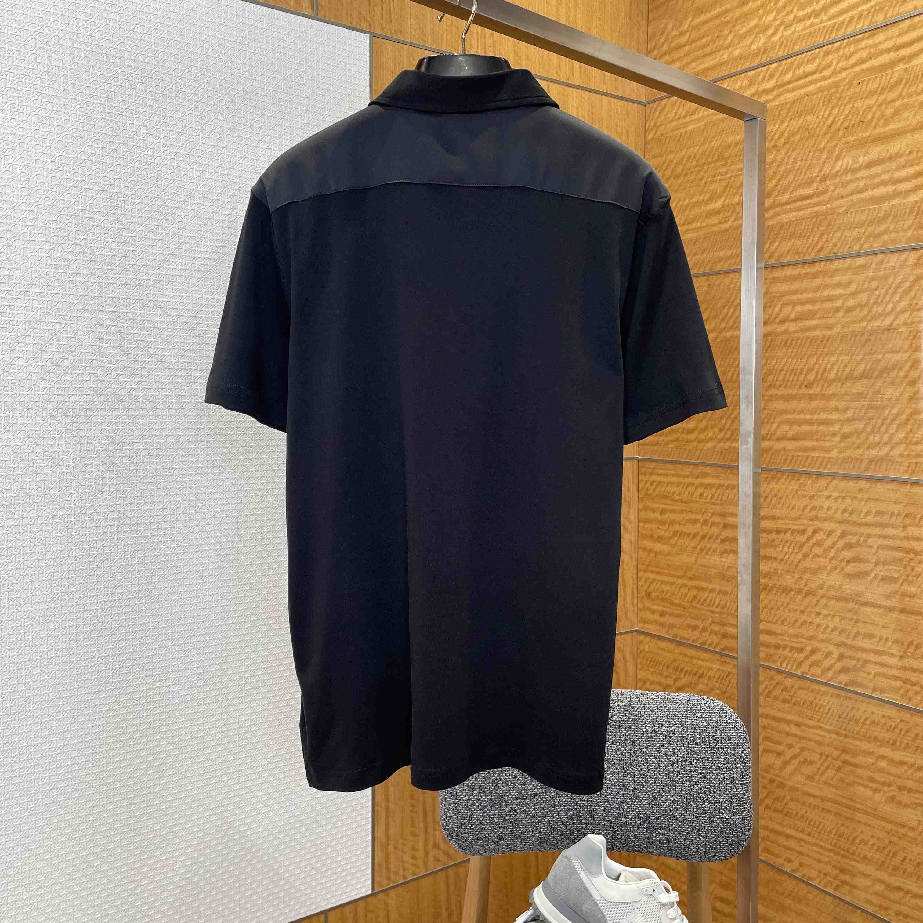 Prada Stretch Cotton Polo Shirt With Re-Nylon Details - DesignerGu
