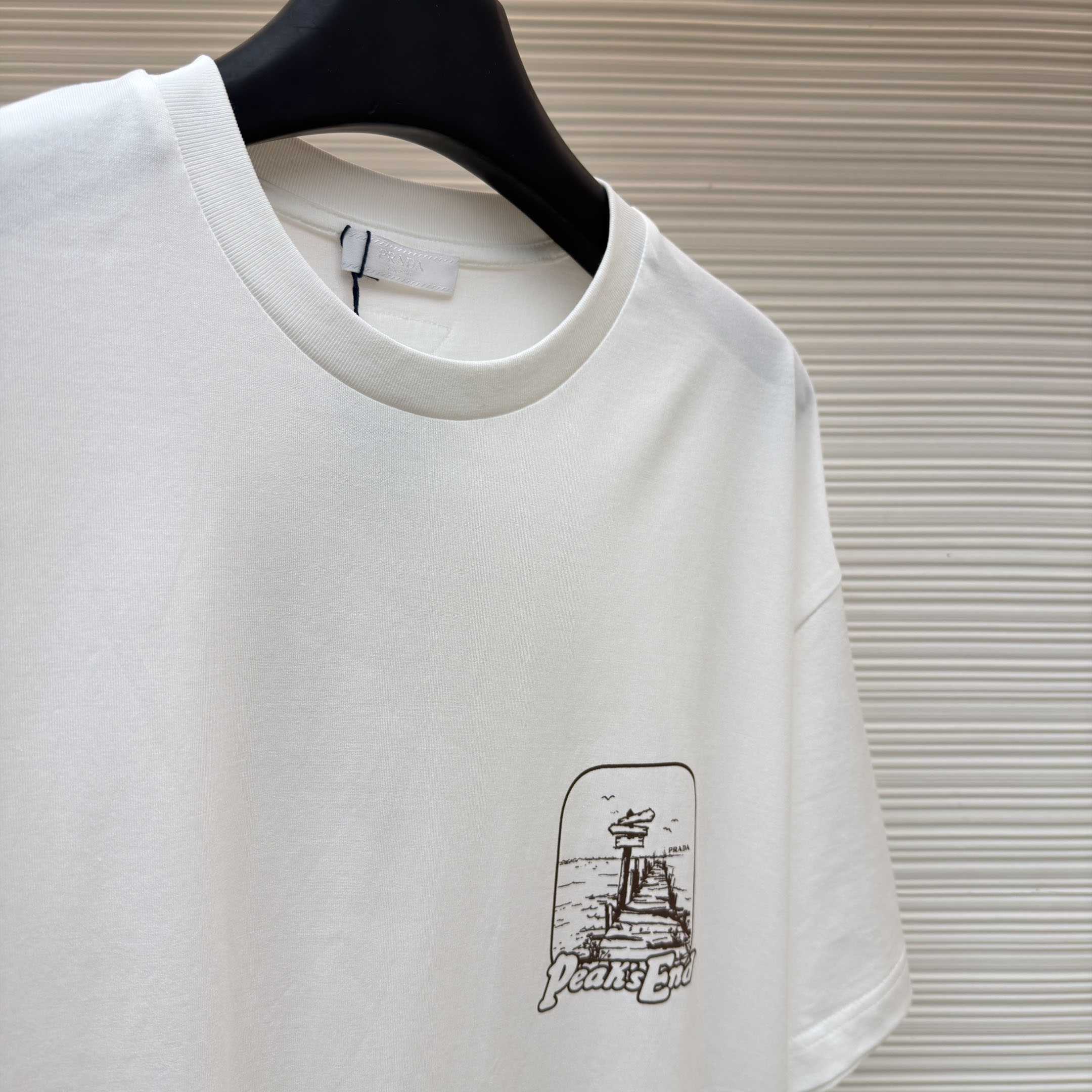 Prada Printed Cotton T-shirt - DesignerGu