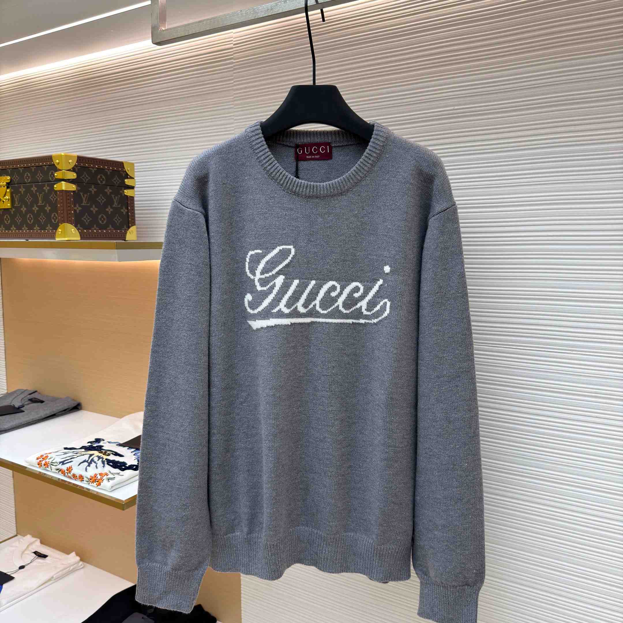 Gucci  Wool Sweater With Intarsia - DesignerGu