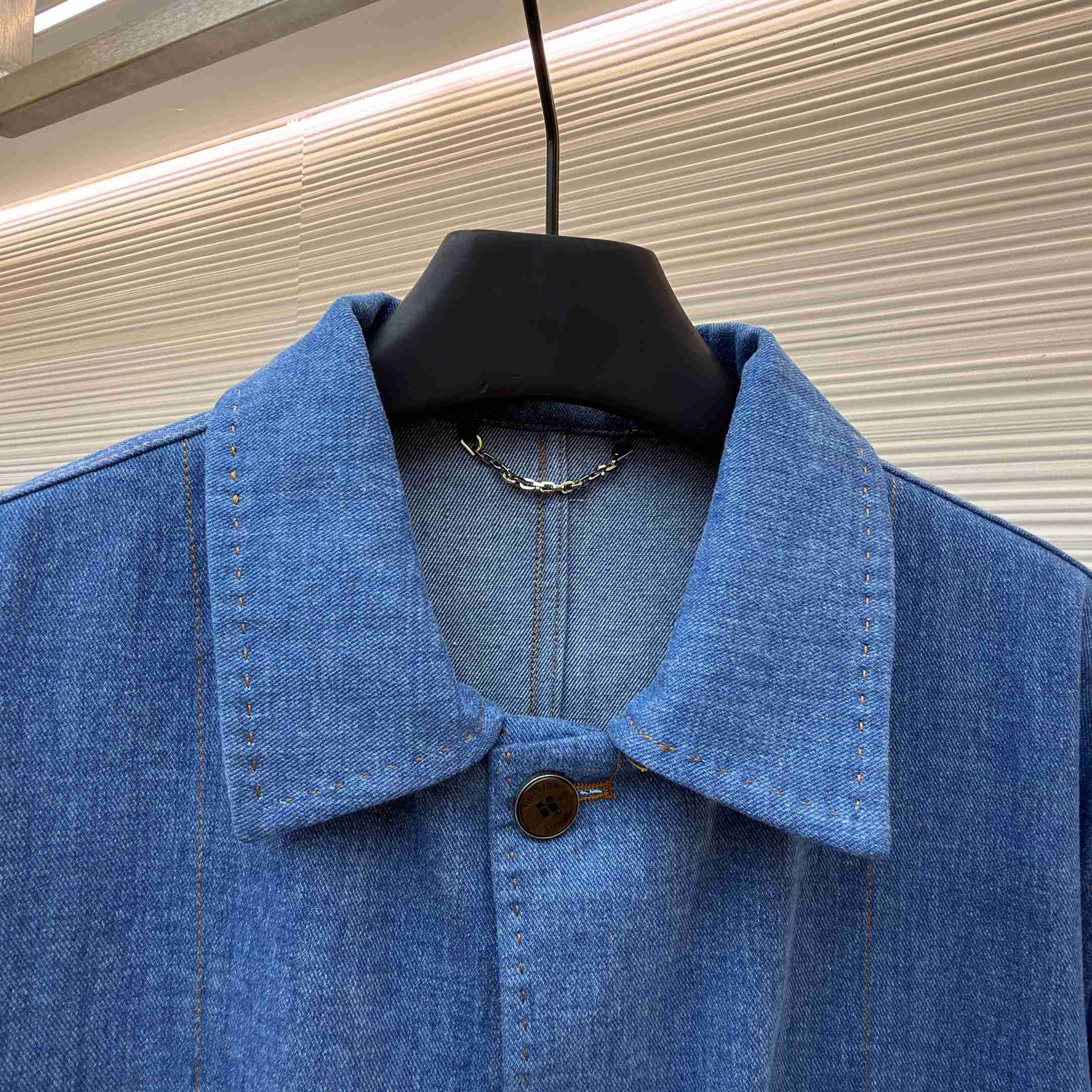 Louis Vuitton Silk-Blend Denim Workwear Jacket - DesignerGu