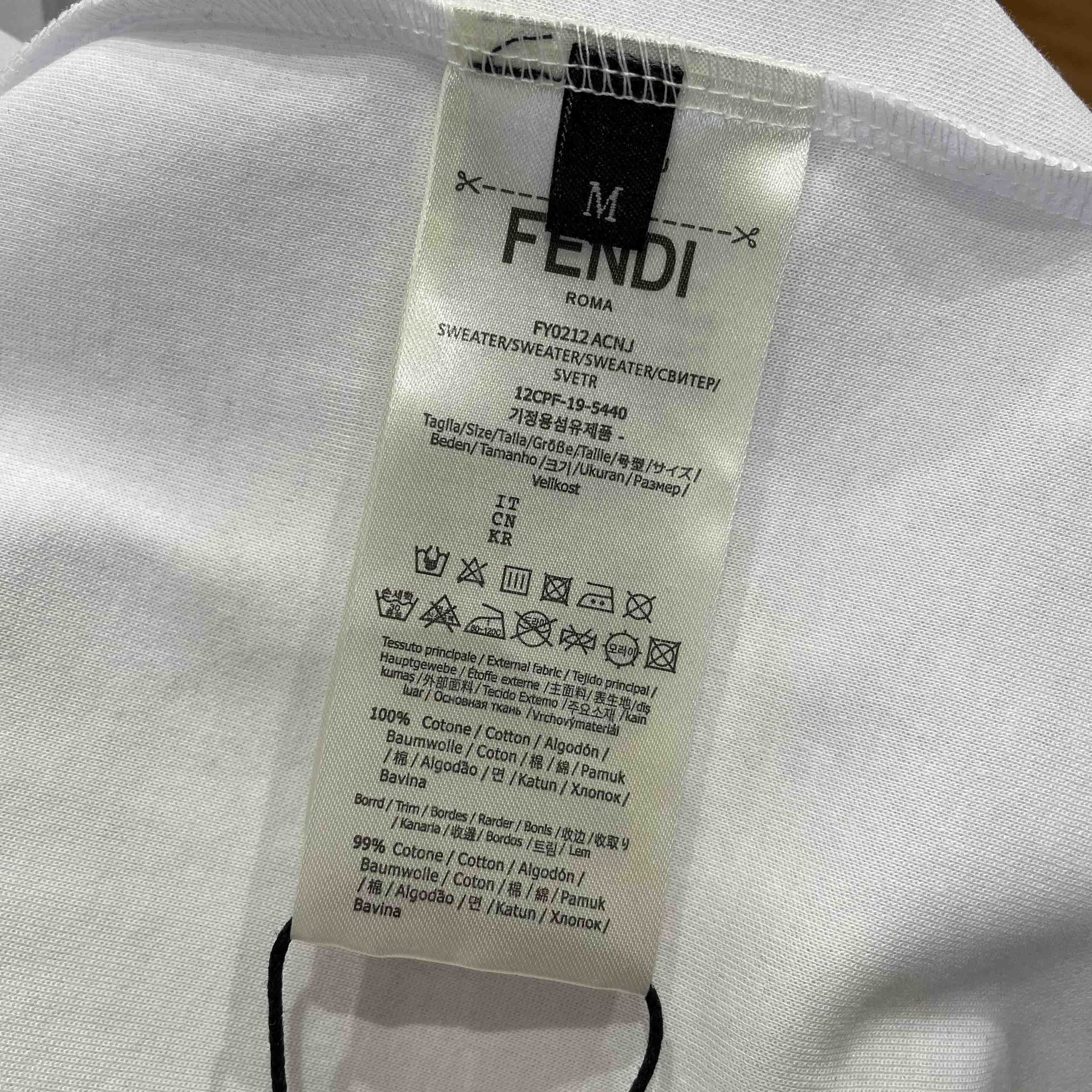 Fendi White Cotton T-shirt - DesignerGu