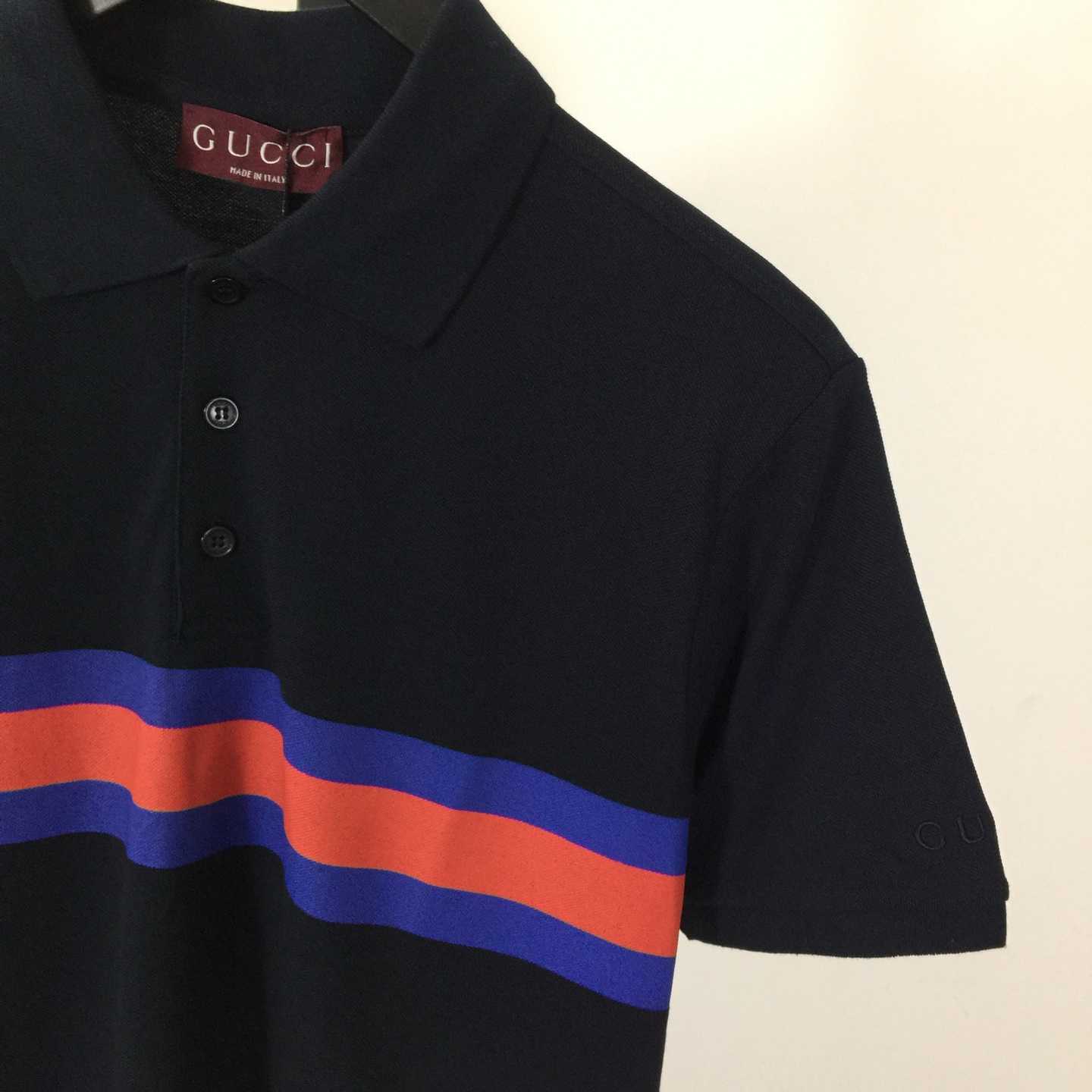 Gucci Cotton Piquet Polo Shirt With Web  - DesignerGu