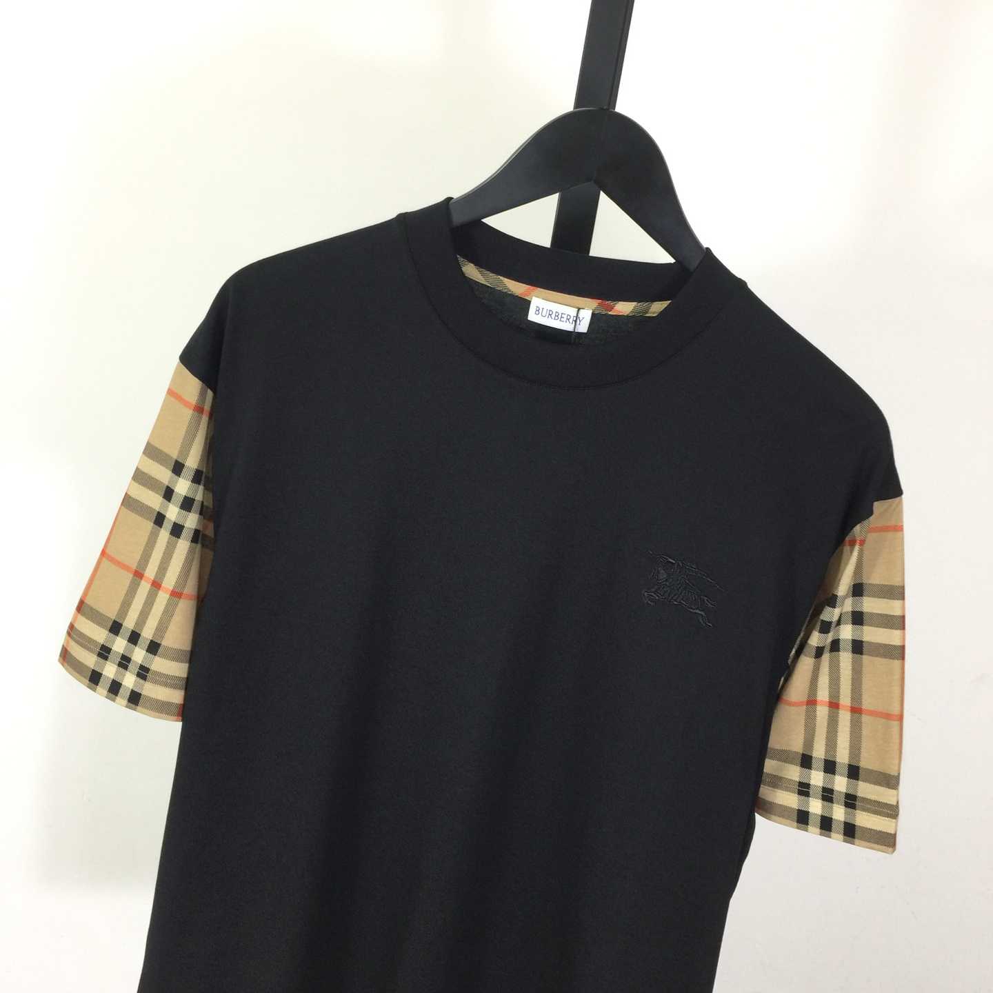 Burberry Vintage Check Sleeve Oversized T-Shirt 'Black' - DesignerGu
