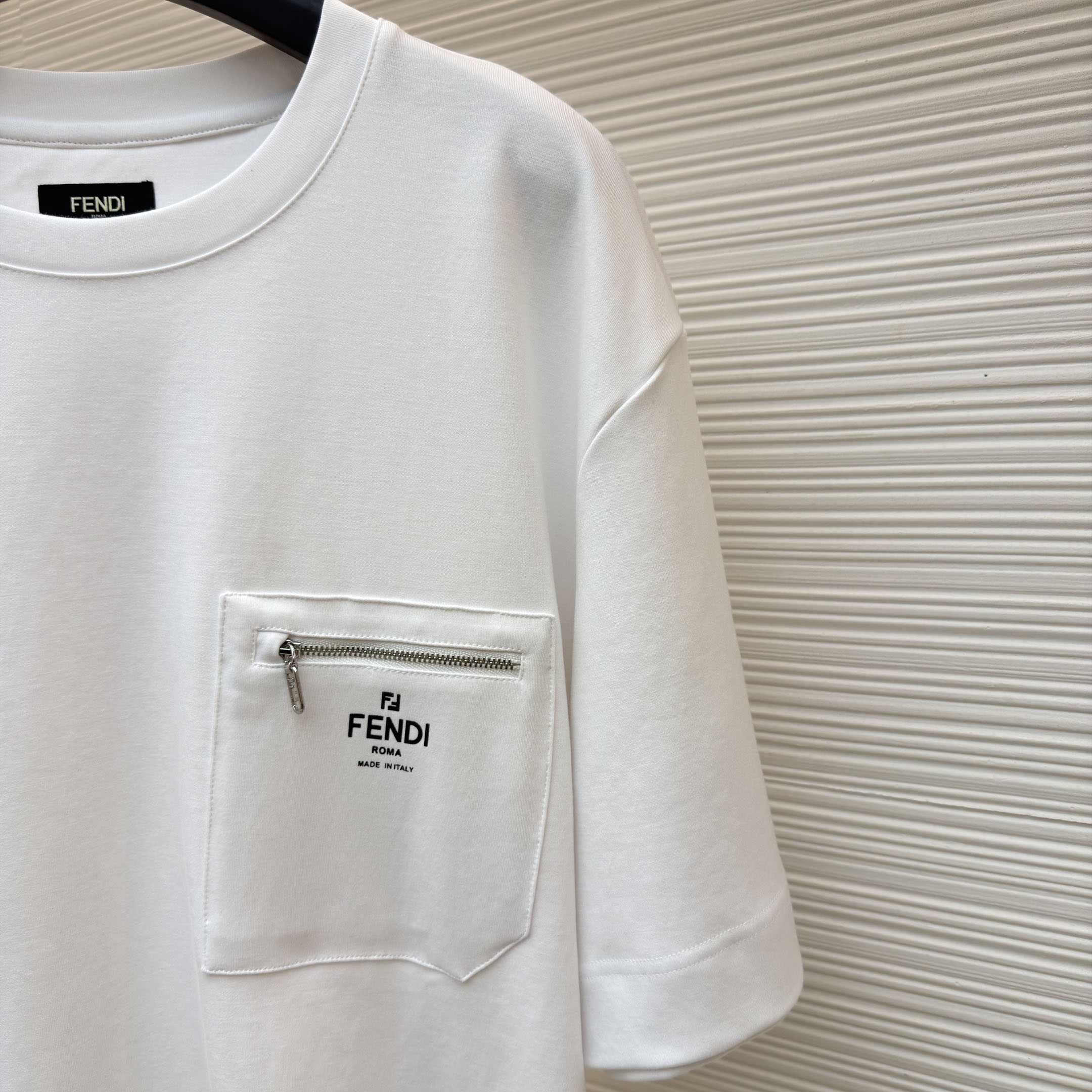 Fendi White Cotton T-shirt - DesignerGu