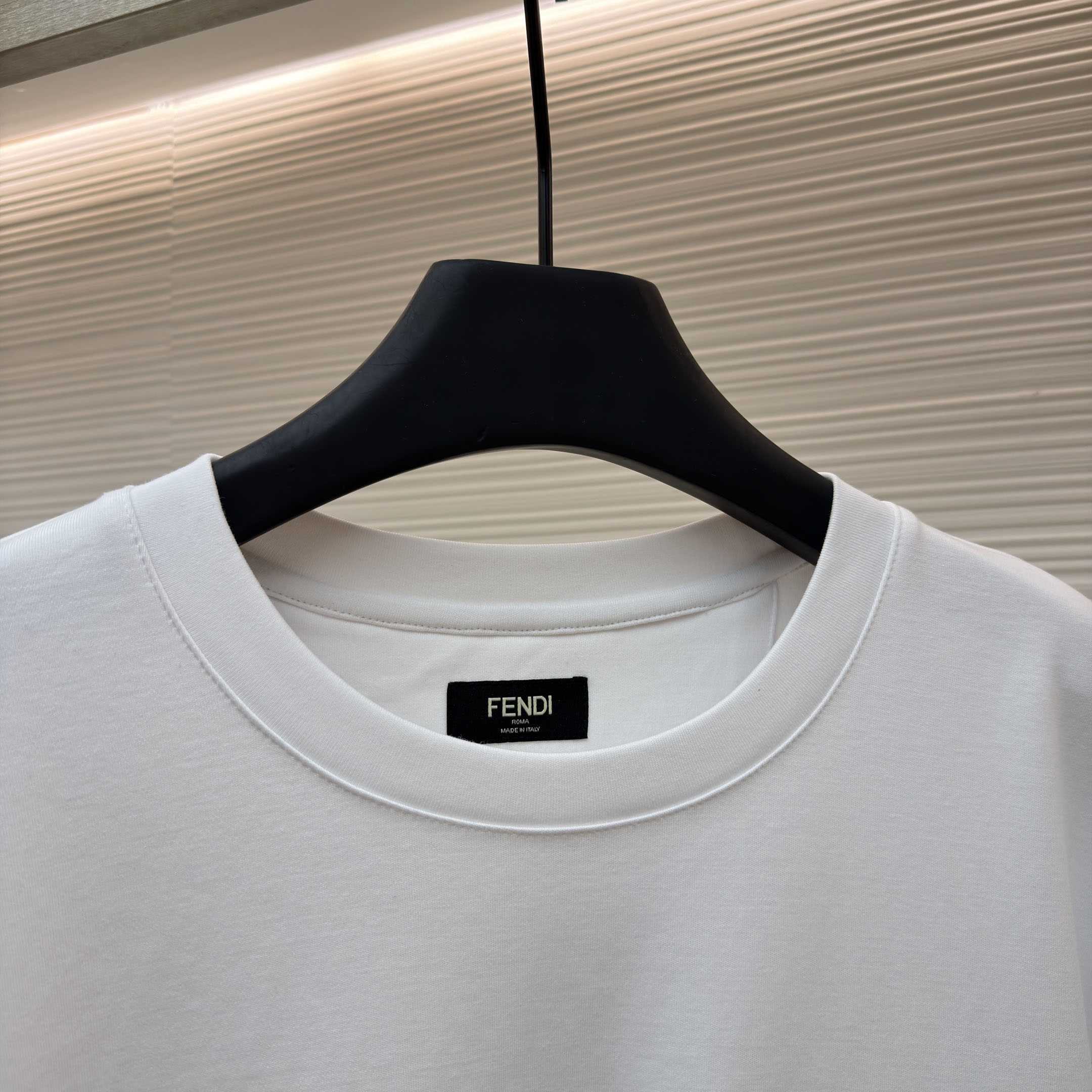 Fendi White Cotton T-shirt - DesignerGu
