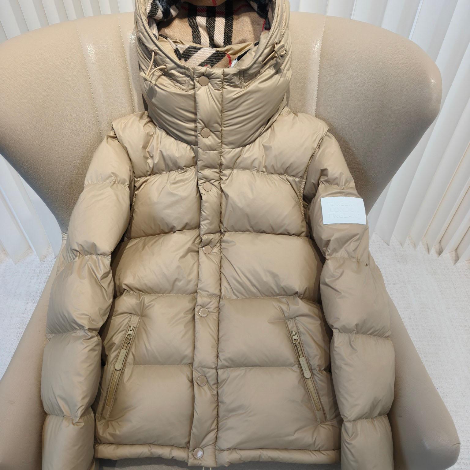 Burberry Detachable Sleeve Hooded Puffer Jacket - DesignerGu