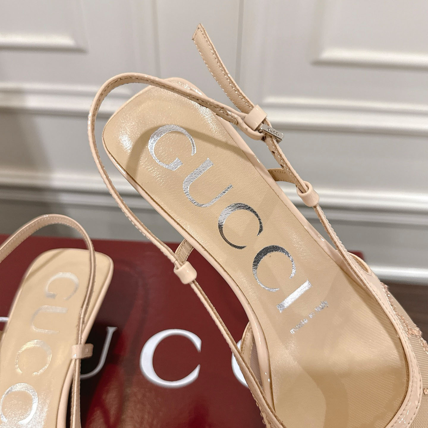 Gucci Women's GG Crystal Slingback Pump - DesignerGu